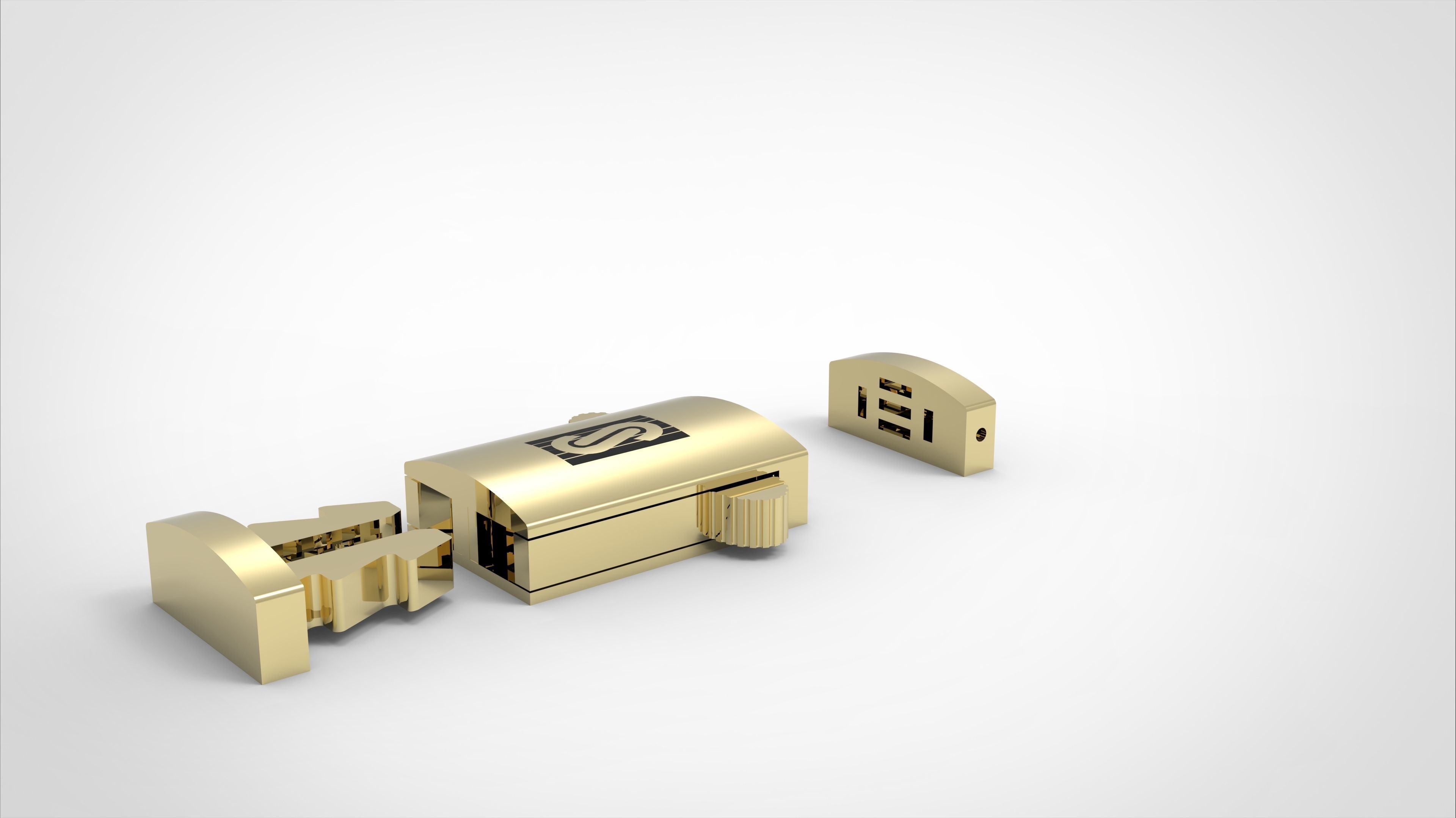 monaco box claps lock for cuban chain  3D print model_14