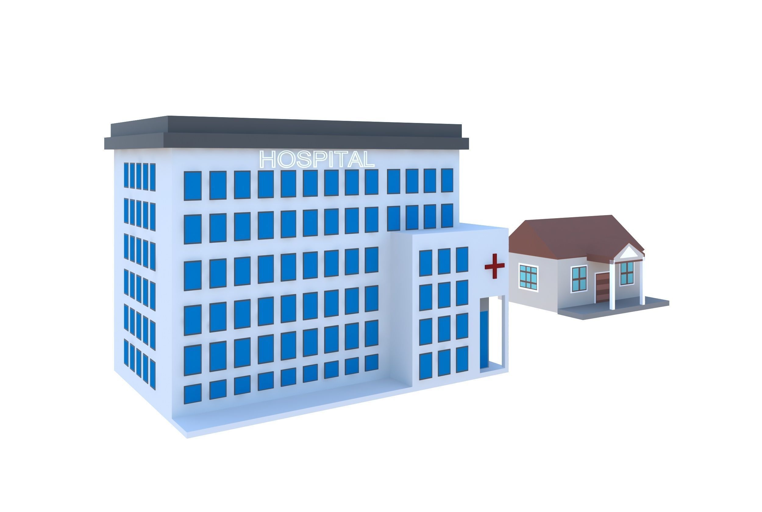 simple buildings 3D model_7