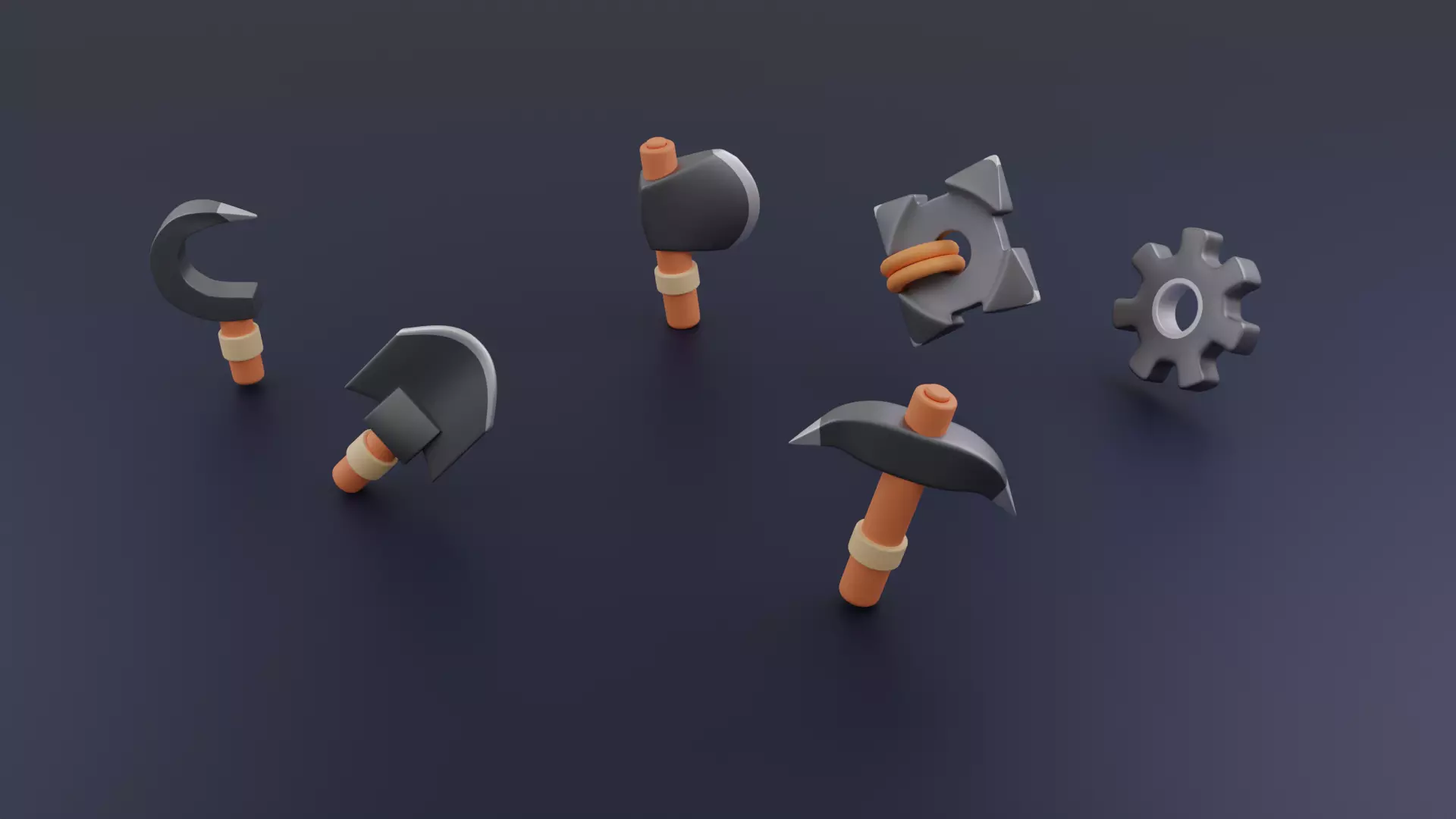 Low Poly  Weapons Pack Low-poly 3D model Low-poly 3D model_0