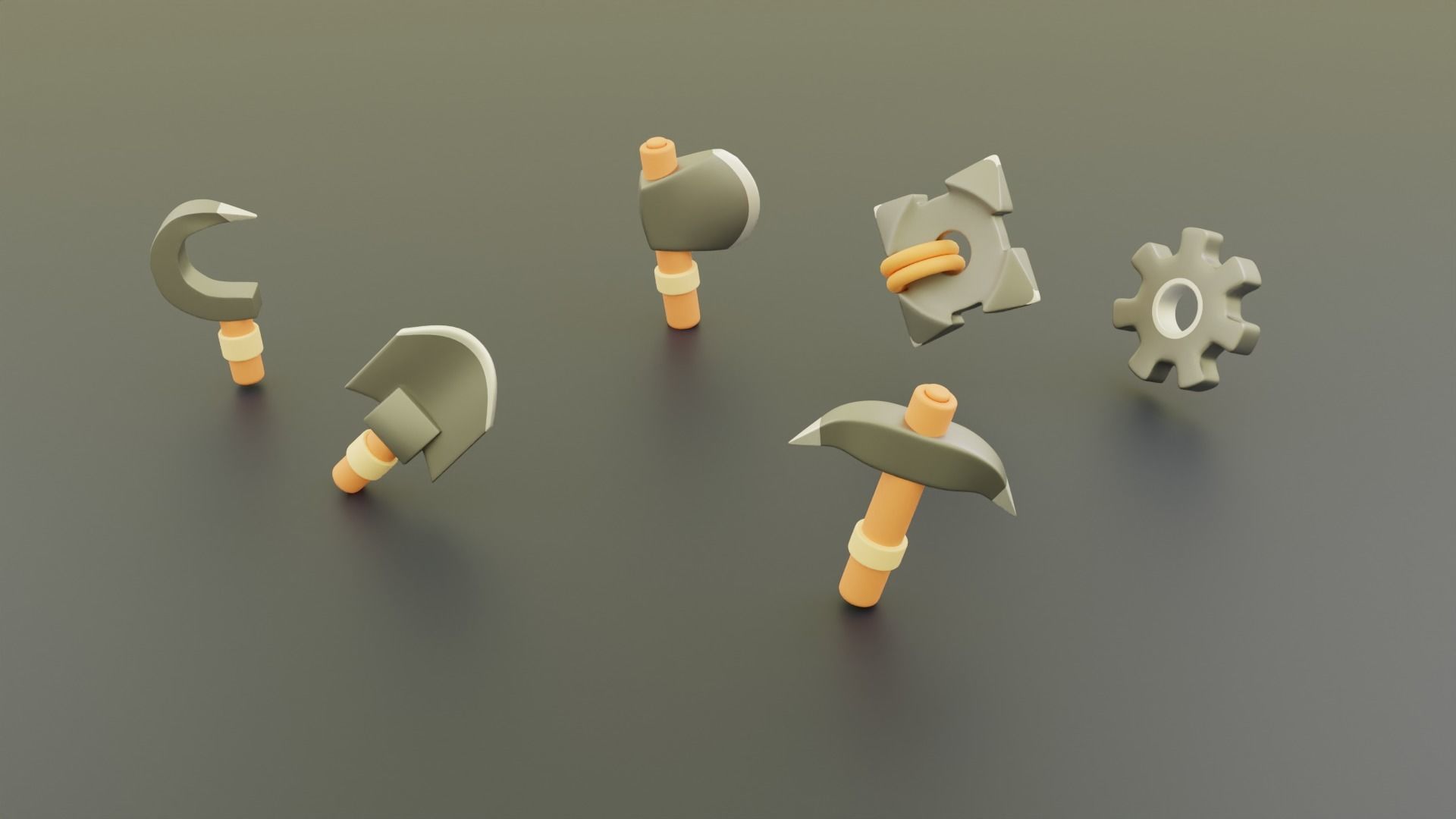 Low Poly  Weapons Pack Low-poly 3D model Low-poly 3D model_1