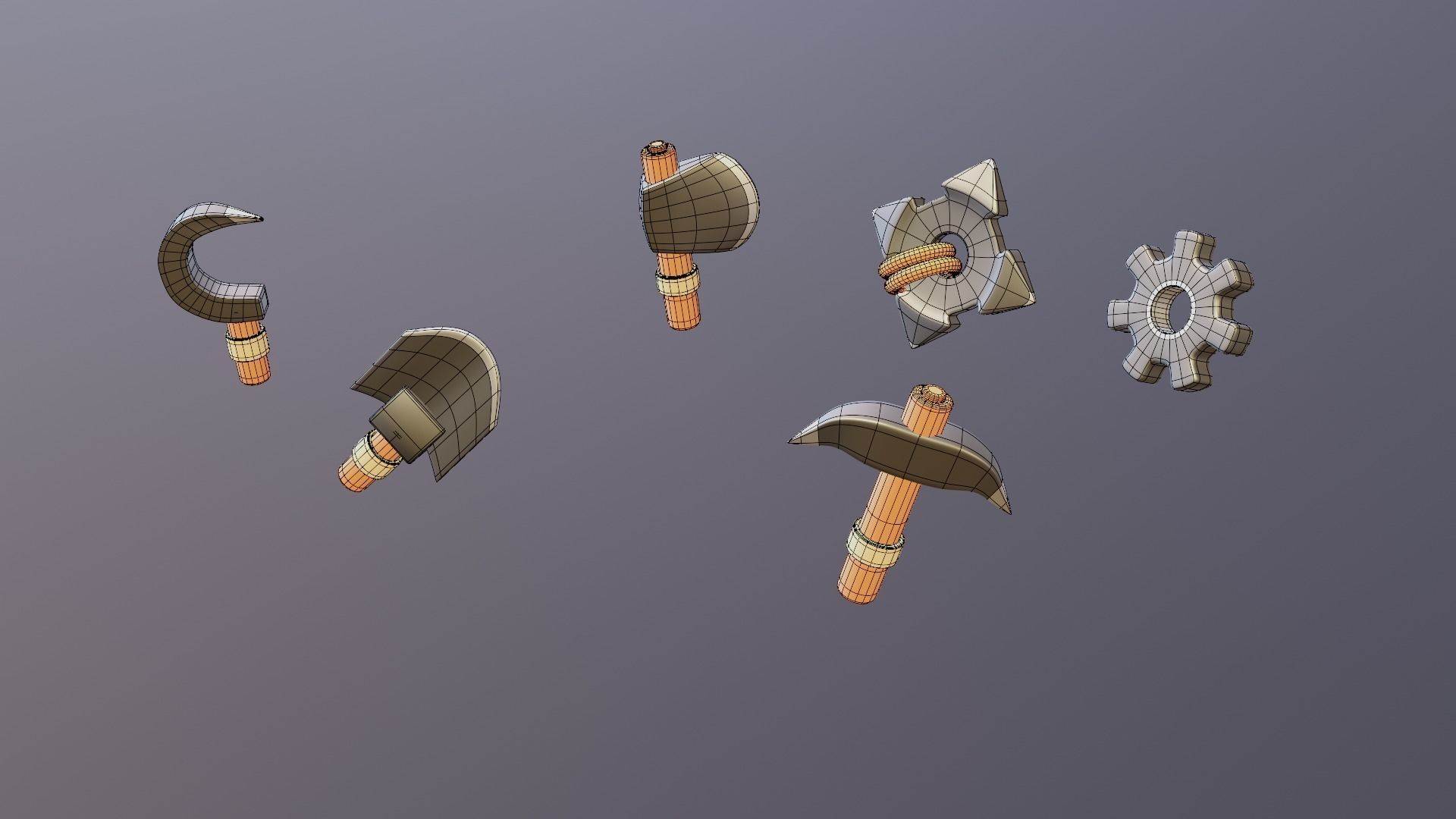 Low Poly  Weapons Pack Low-poly 3D model Low-poly 3D model_2