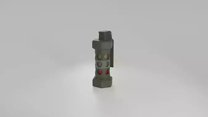 Textured and Rigged Flashbang Low-poly 3D model