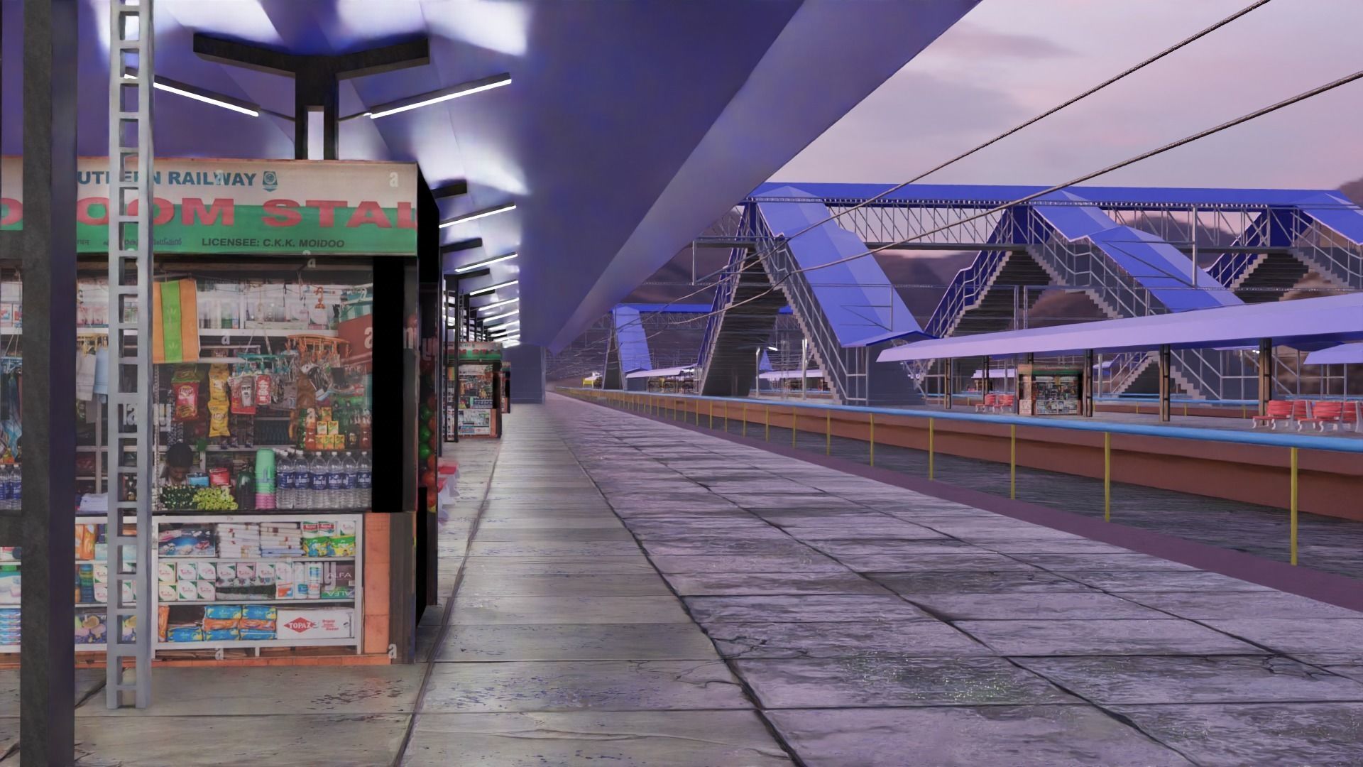 INDIAN RAILWAY STATION Low-poly 3D model_2