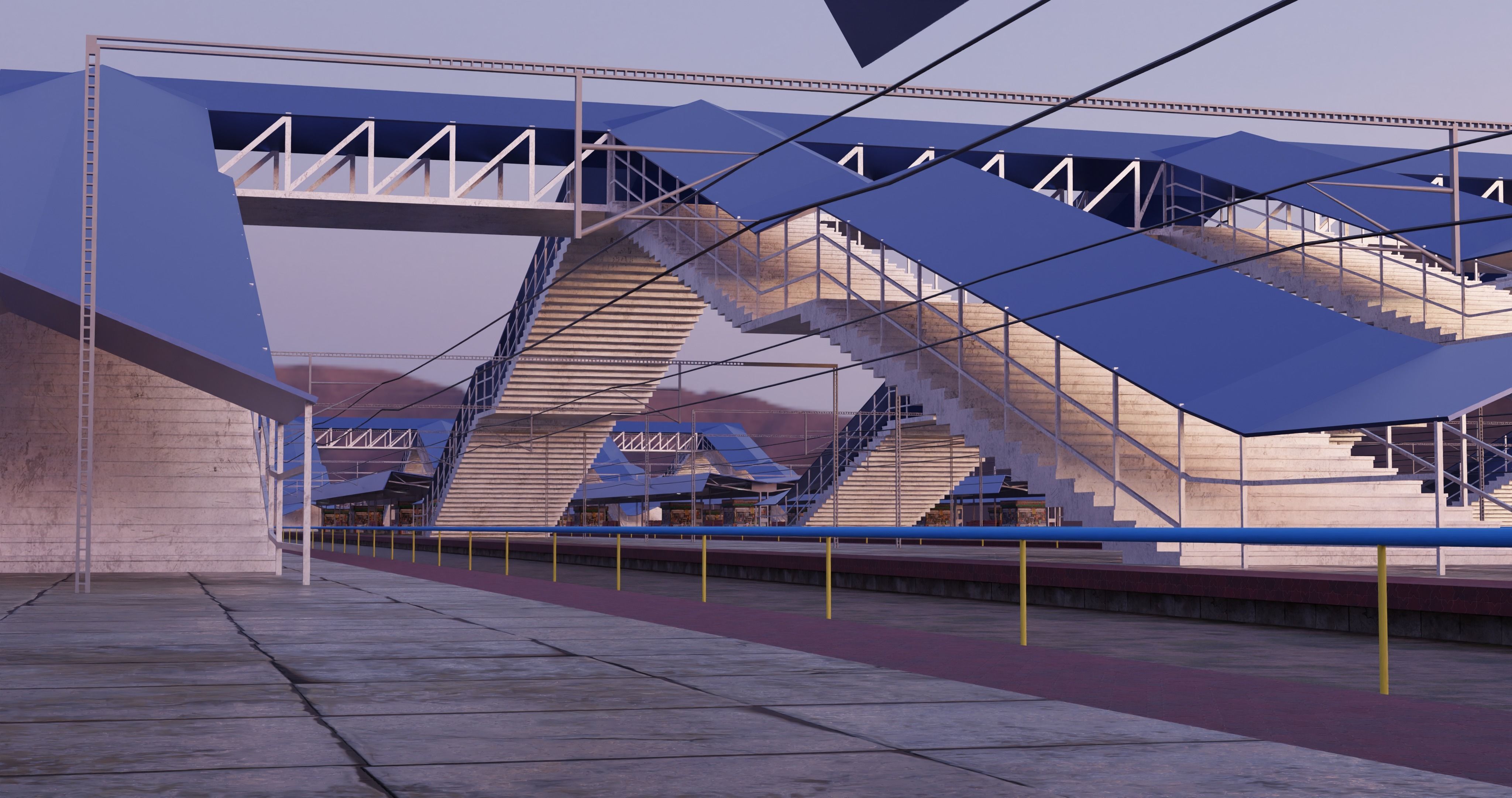INDIAN RAILWAY STATION Low-poly 3D model_1