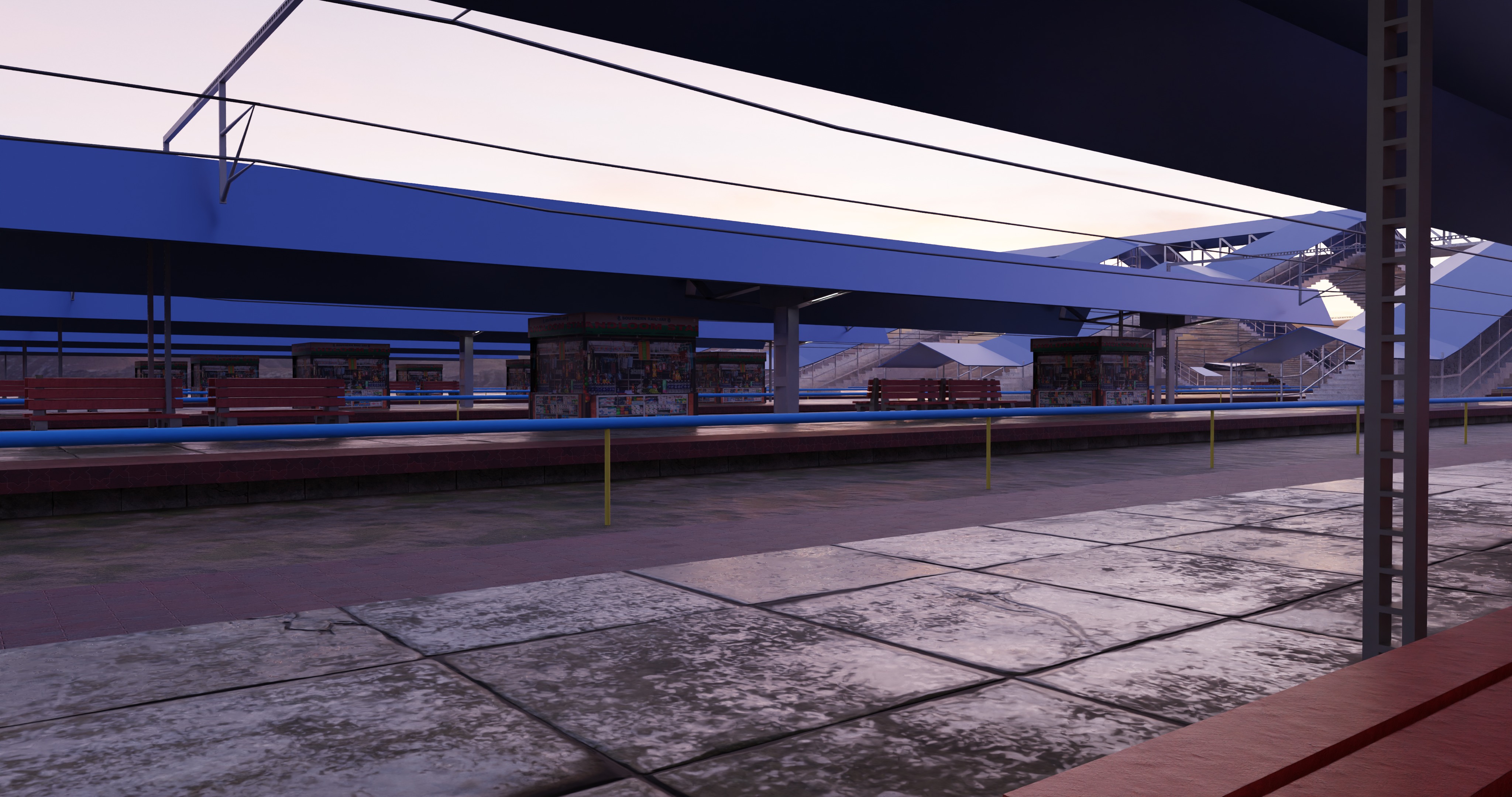 INDIAN RAILWAY STATION Low-poly 3D model_6