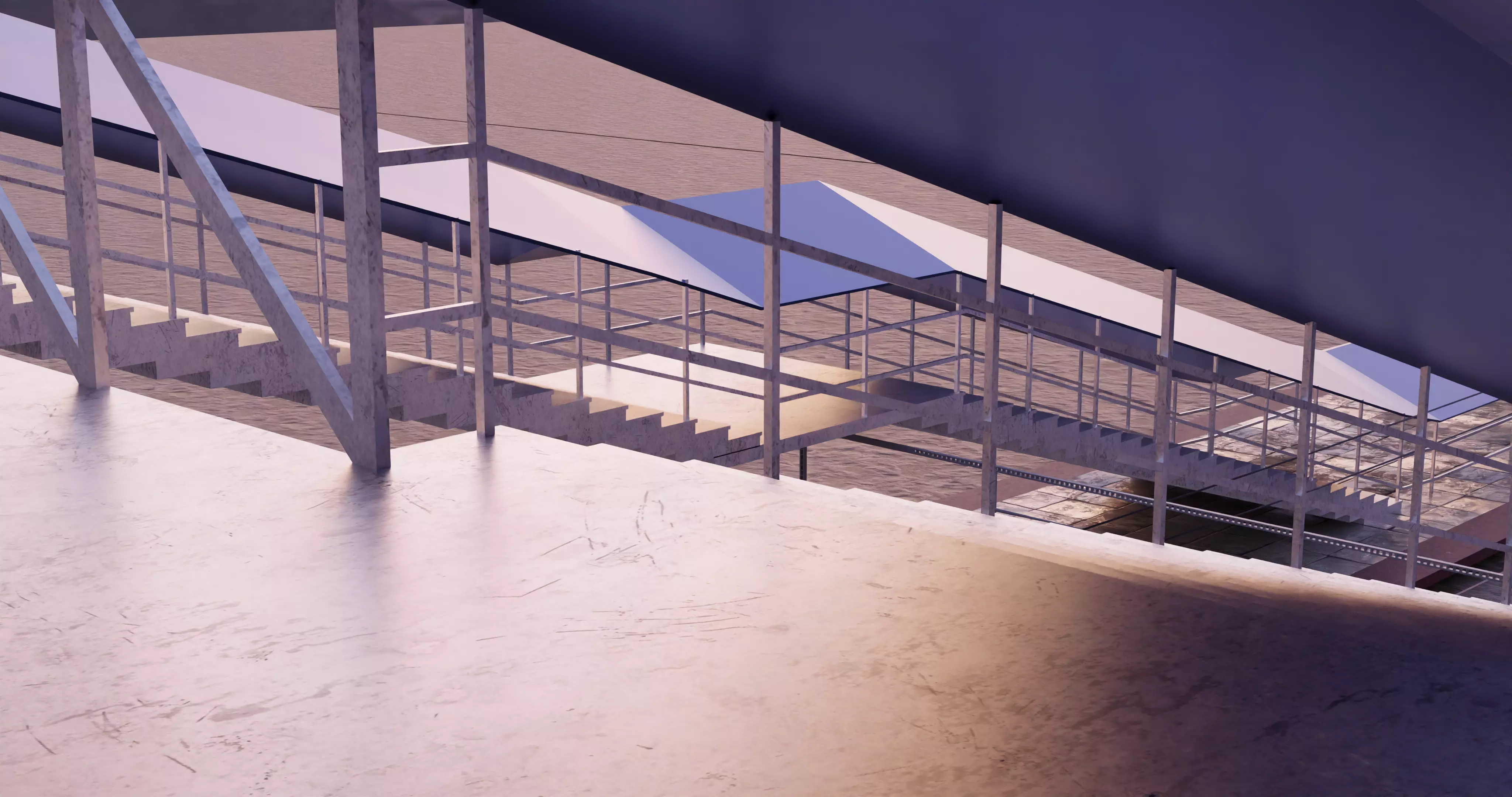 INDIAN RAILWAY STATION Low-poly 3D model_0