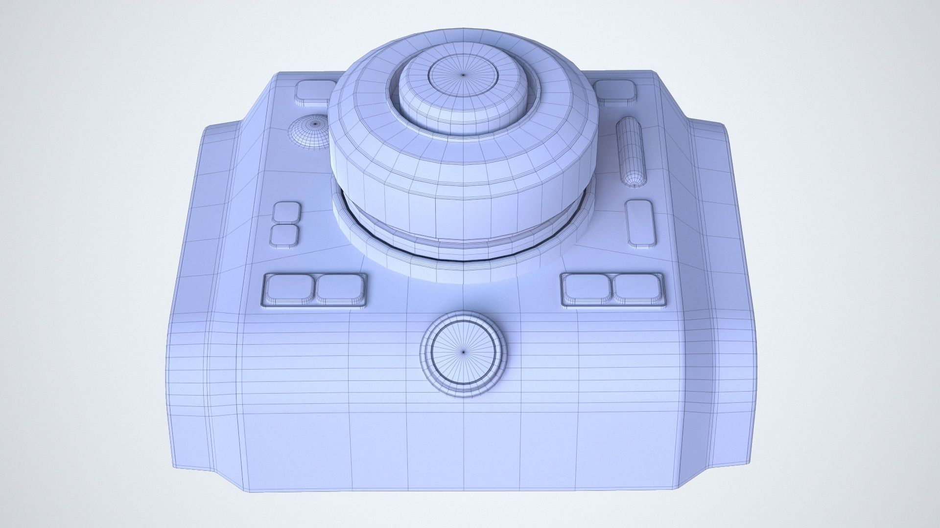 Sci-Fi Red Button V2 Low-poly 3D model_16