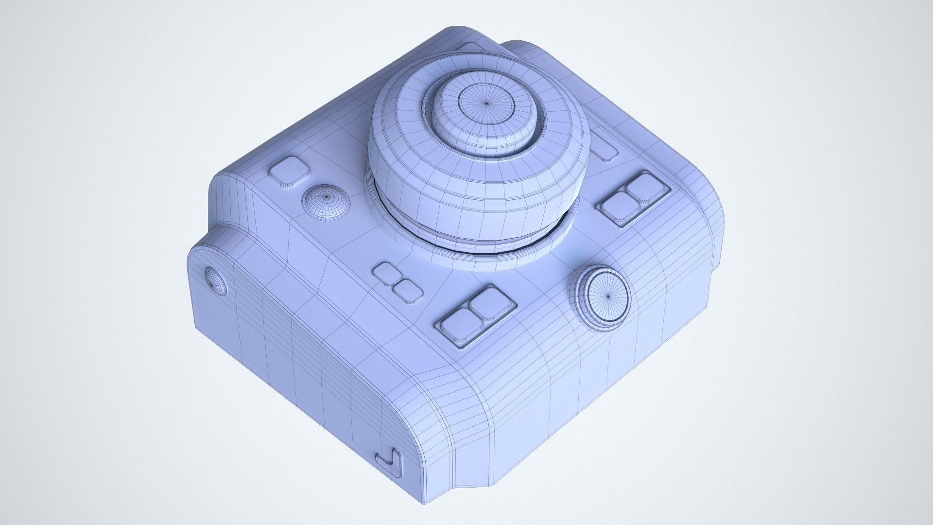 Sci-Fi Red Button V2 Low-poly 3D model_15