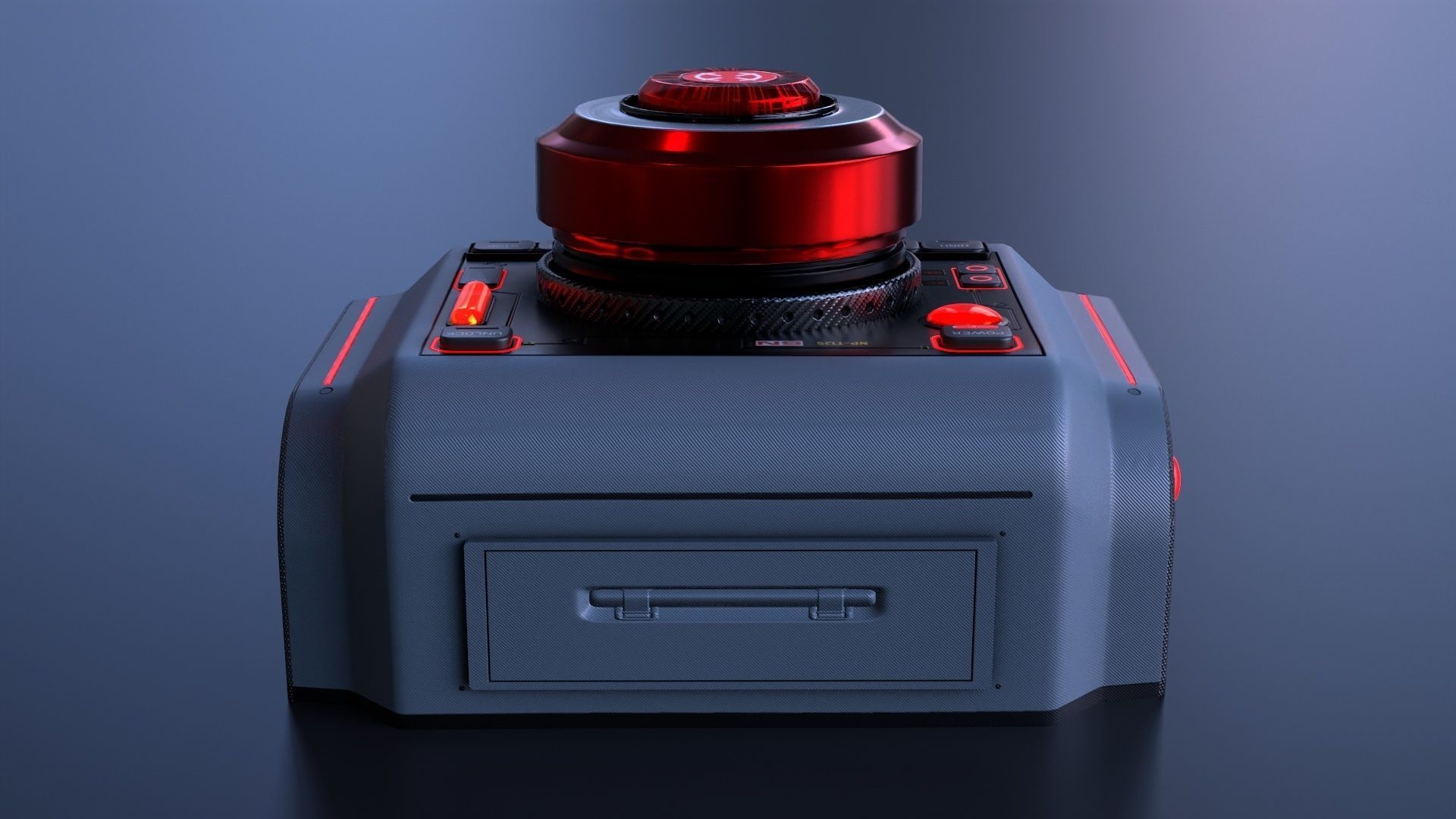 Sci-Fi Red Button V2 Low-poly 3D model_10