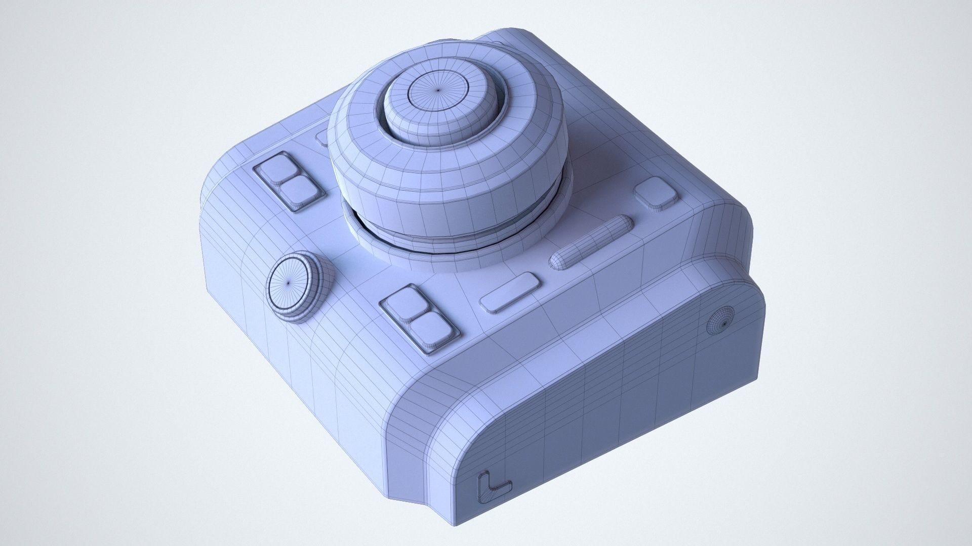 Sci-Fi Red Button V2 Low-poly 3D model_17