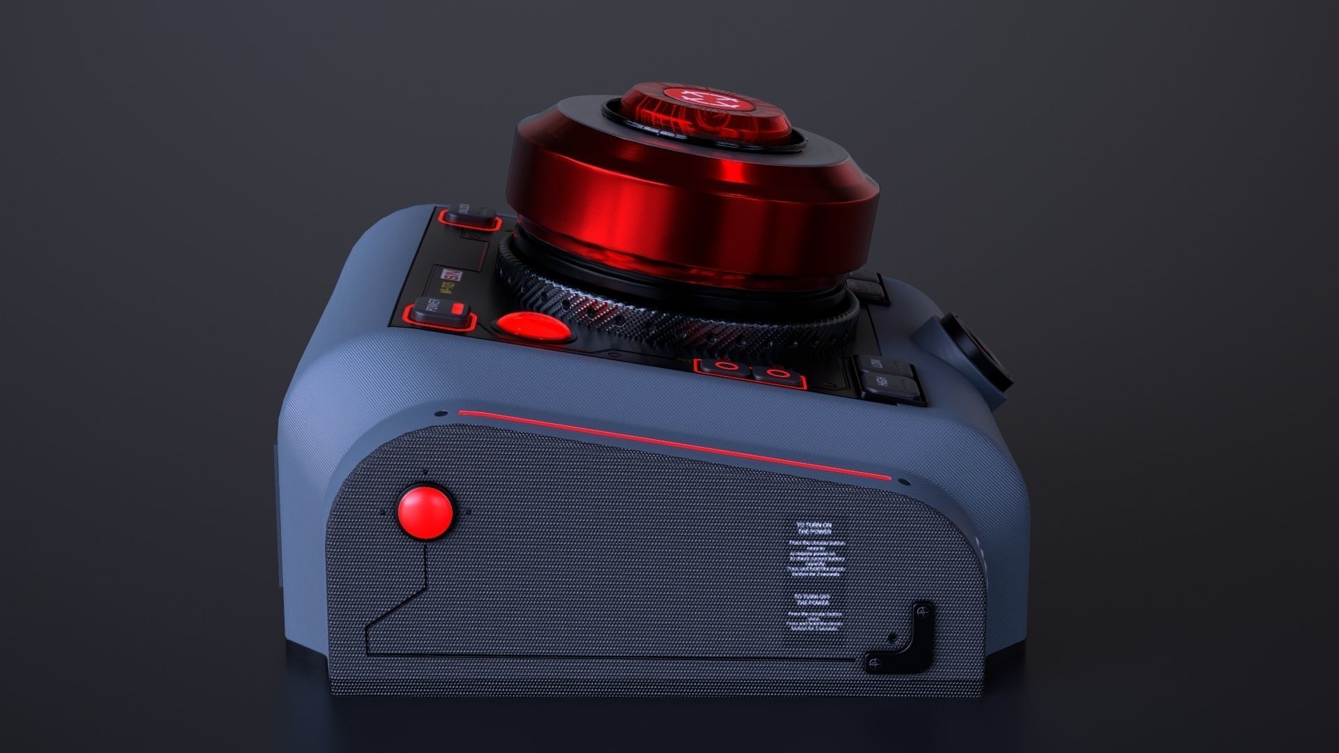 Sci-Fi Red Button V2 Low-poly 3D model_6