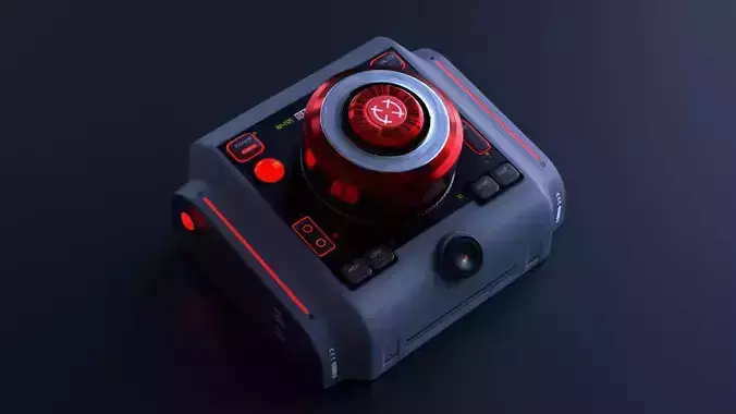 Sci-Fi Red Button V2 Low-poly 3D model