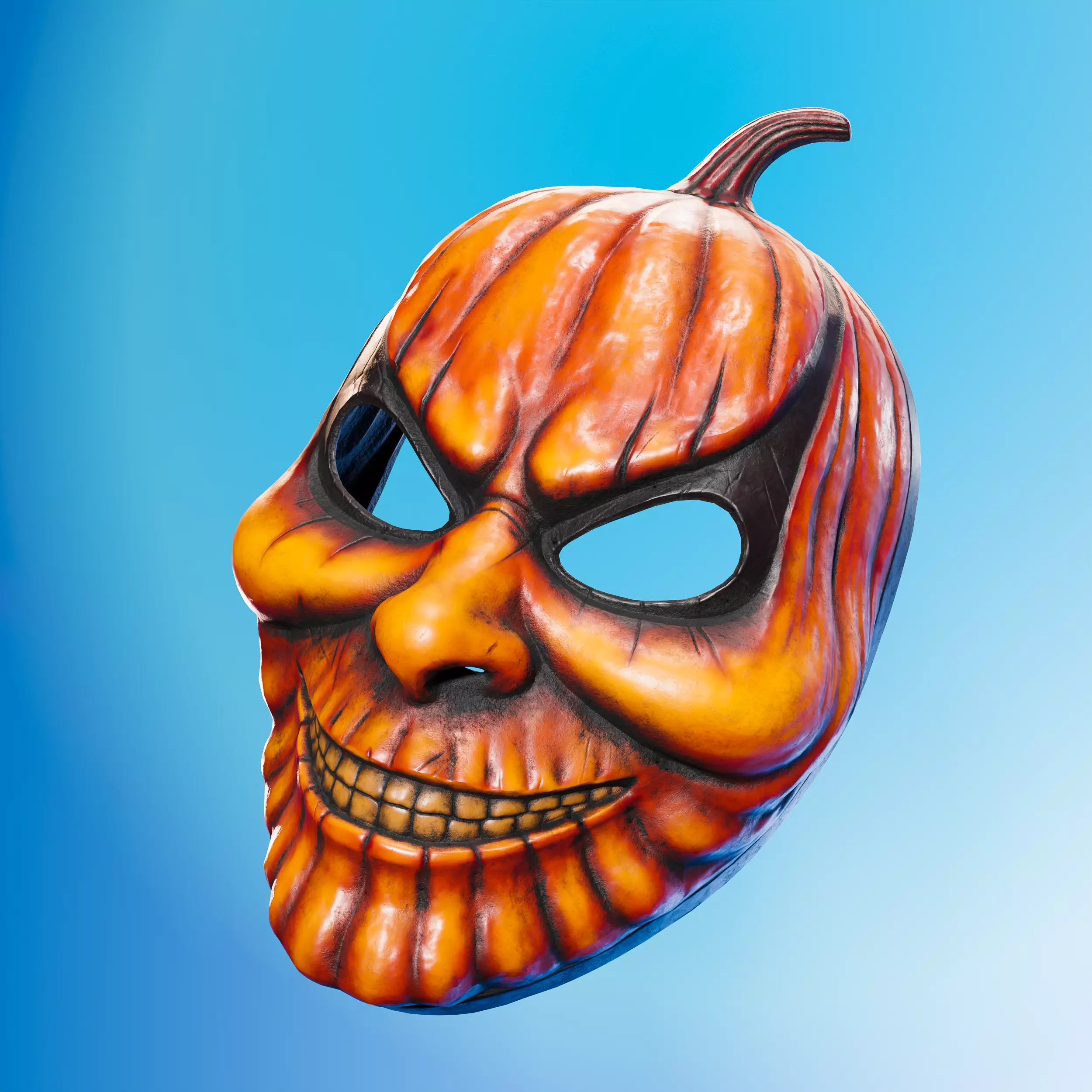 Unique 3D Model of a Spooky Pumpkin Mask for Halloween 3D print model_0