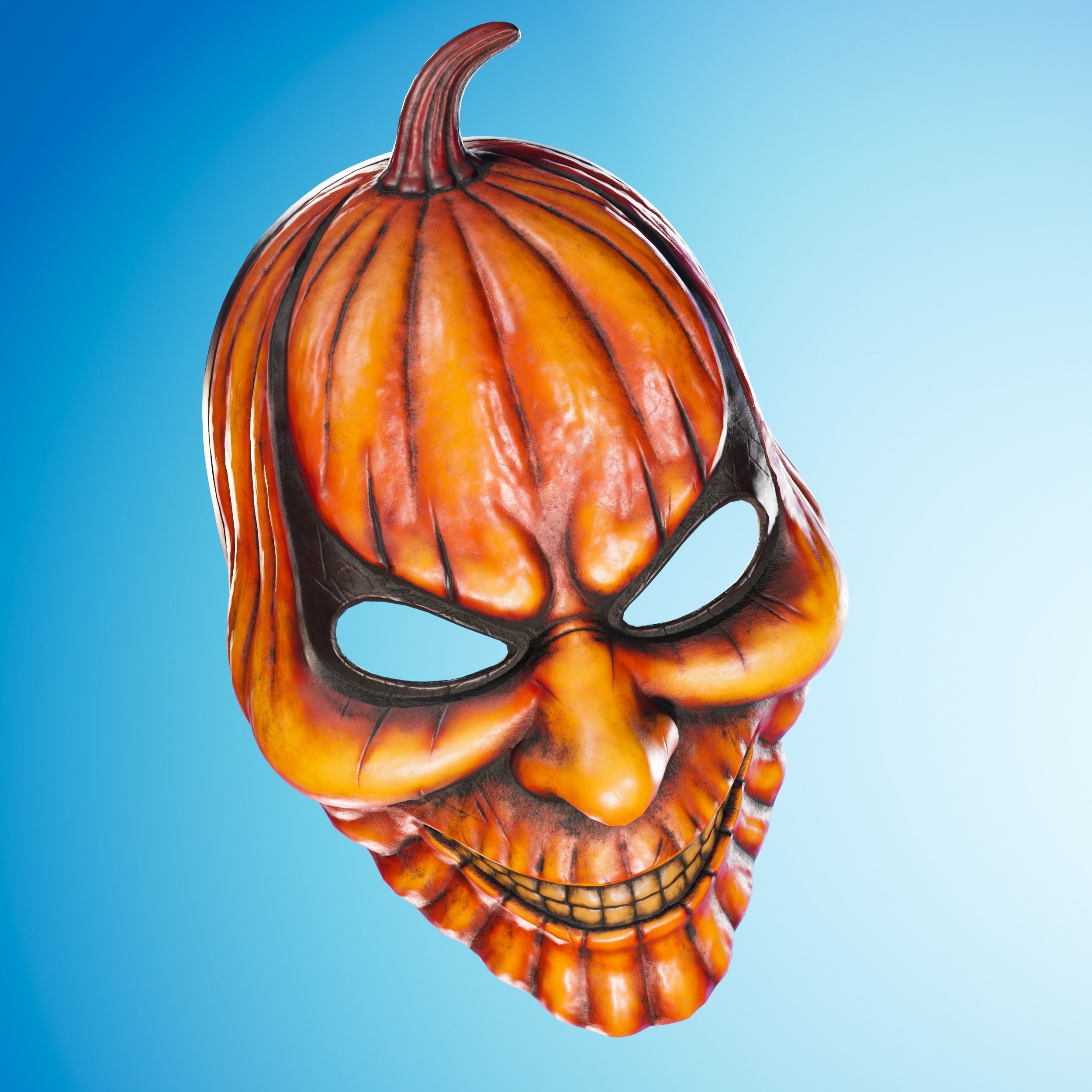 Unique 3D Model of a Spooky Pumpkin Mask for Halloween 3D print model_1