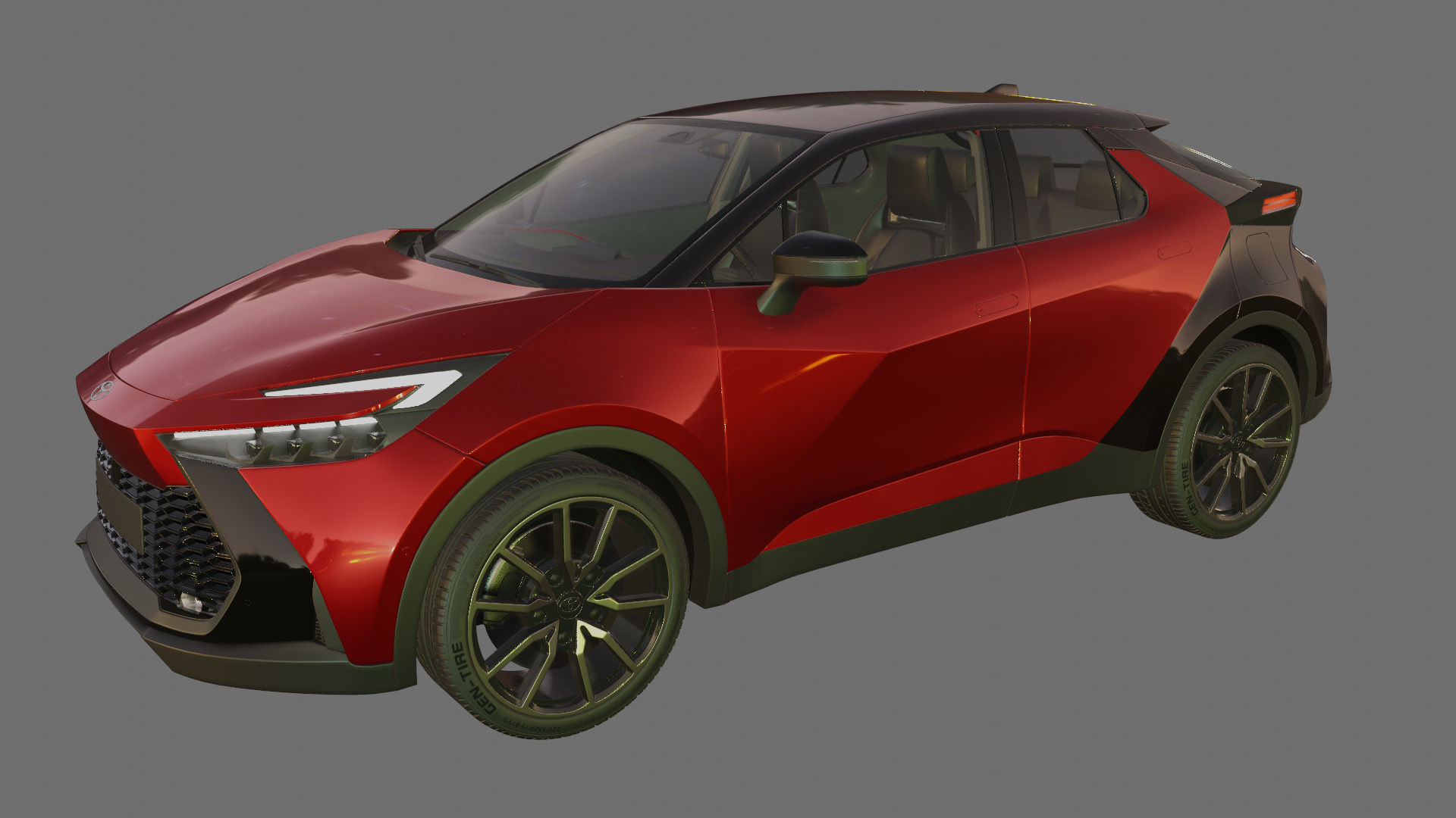 Toyota C-HR 2024 with interior 3D model_14