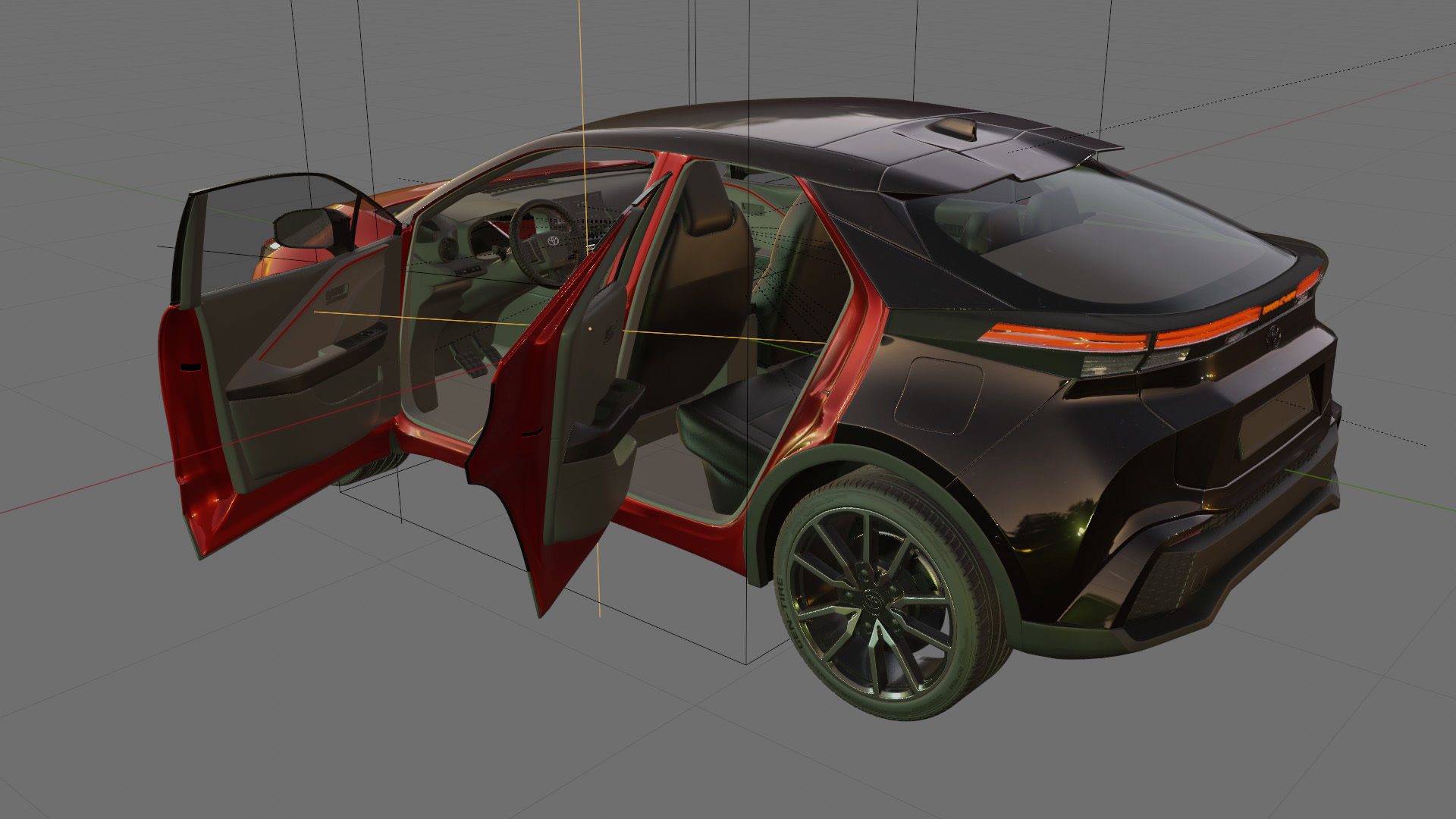 Toyota C-HR 2024 with interior 3D model_16