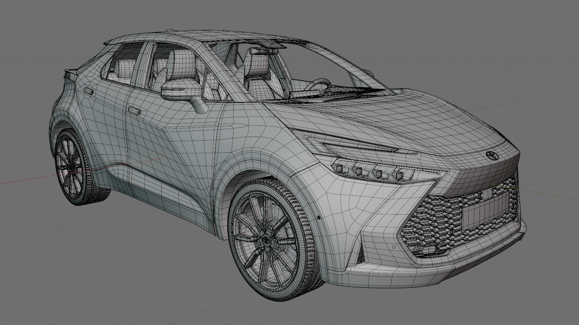 Toyota C-HR 2024 with interior 3D model_19