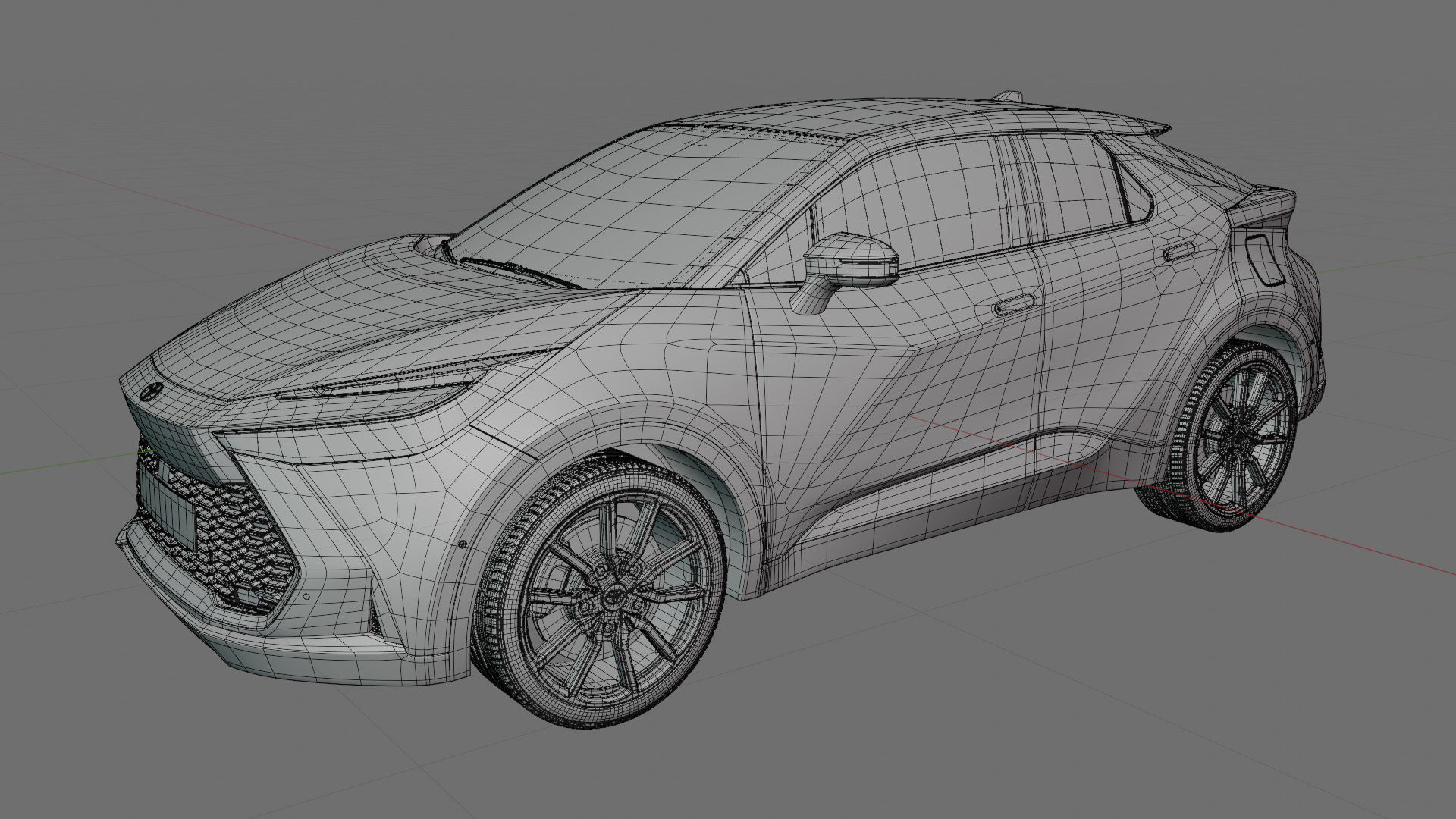 Toyota C-HR 2024 with interior 3D model_17