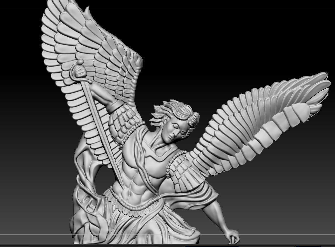 Archangel saint Michael Bas-Relief 3D print model_4