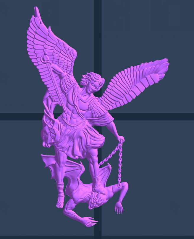 Archangel saint Michael Bas-Relief 3D print model_5