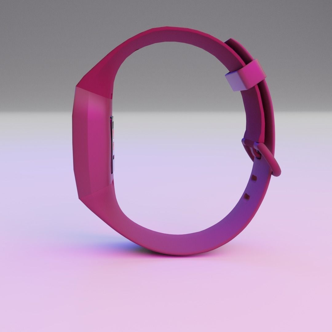 FITBIT CHARGE 4 SMART BURGUNDY Low-poly 3D model_3