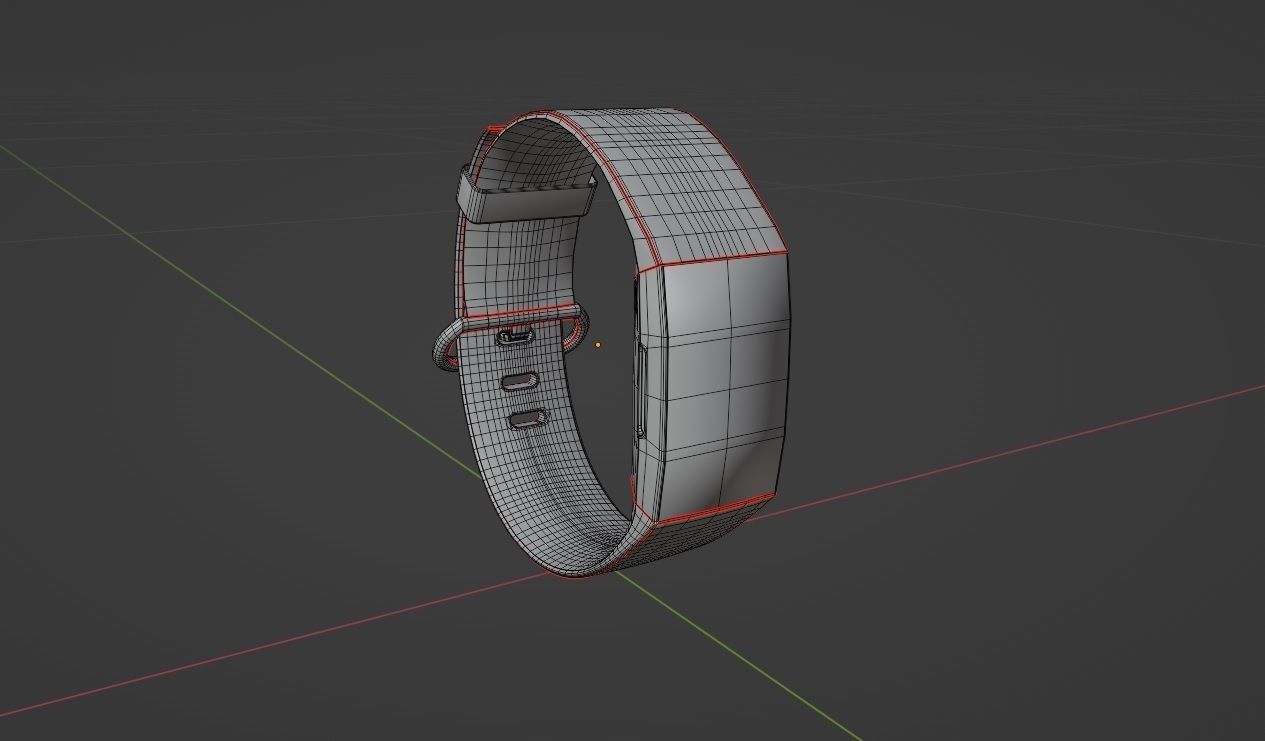 FITBIT CHARGE 4 SMART BURGUNDY Low-poly 3D model_7
