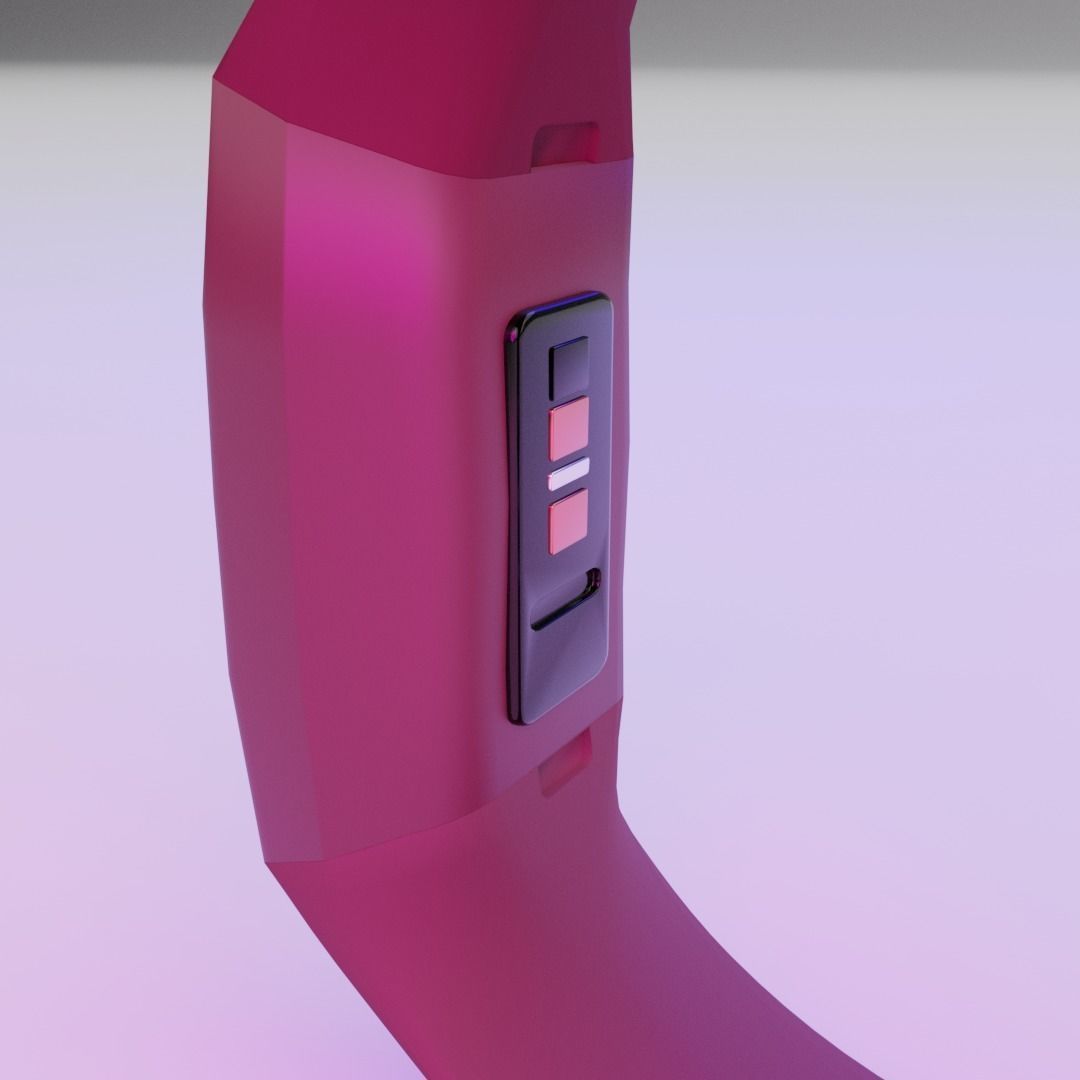 FITBIT CHARGE 4 SMART BURGUNDY Low-poly 3D model_5