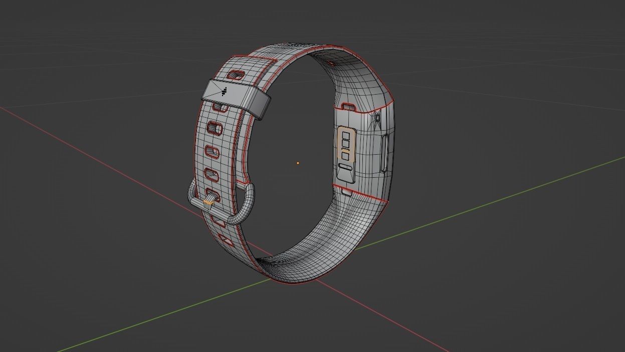 FITBIT CHARGE 4 SMART BURGUNDY Low-poly 3D model_8