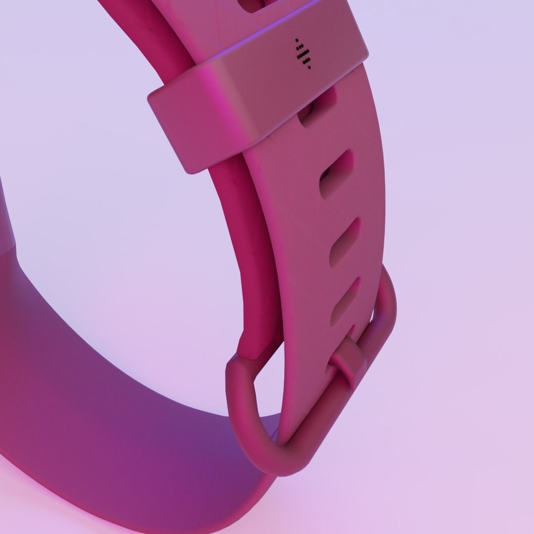FITBIT CHARGE 4 SMART BURGUNDY Low-poly 3D model_6