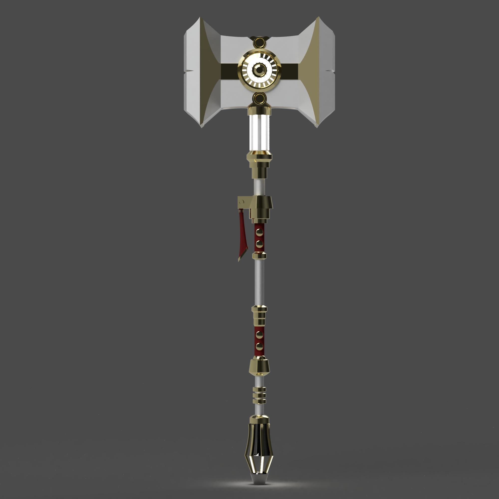 Jayces Mercury Hammer - Arcane Weapon 3D print model_1