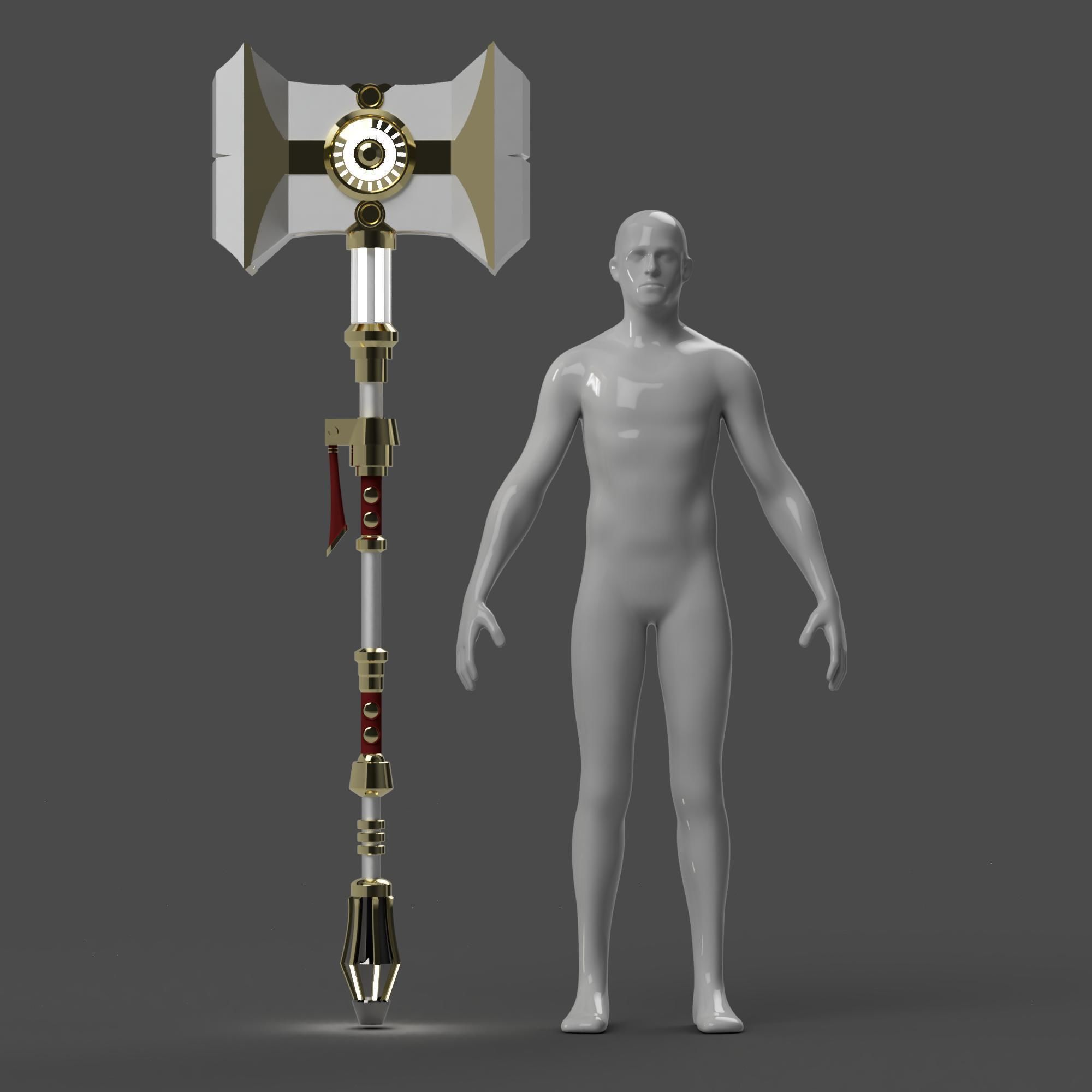 Jayces Mercury Hammer - Arcane Weapon 3D print model_7
