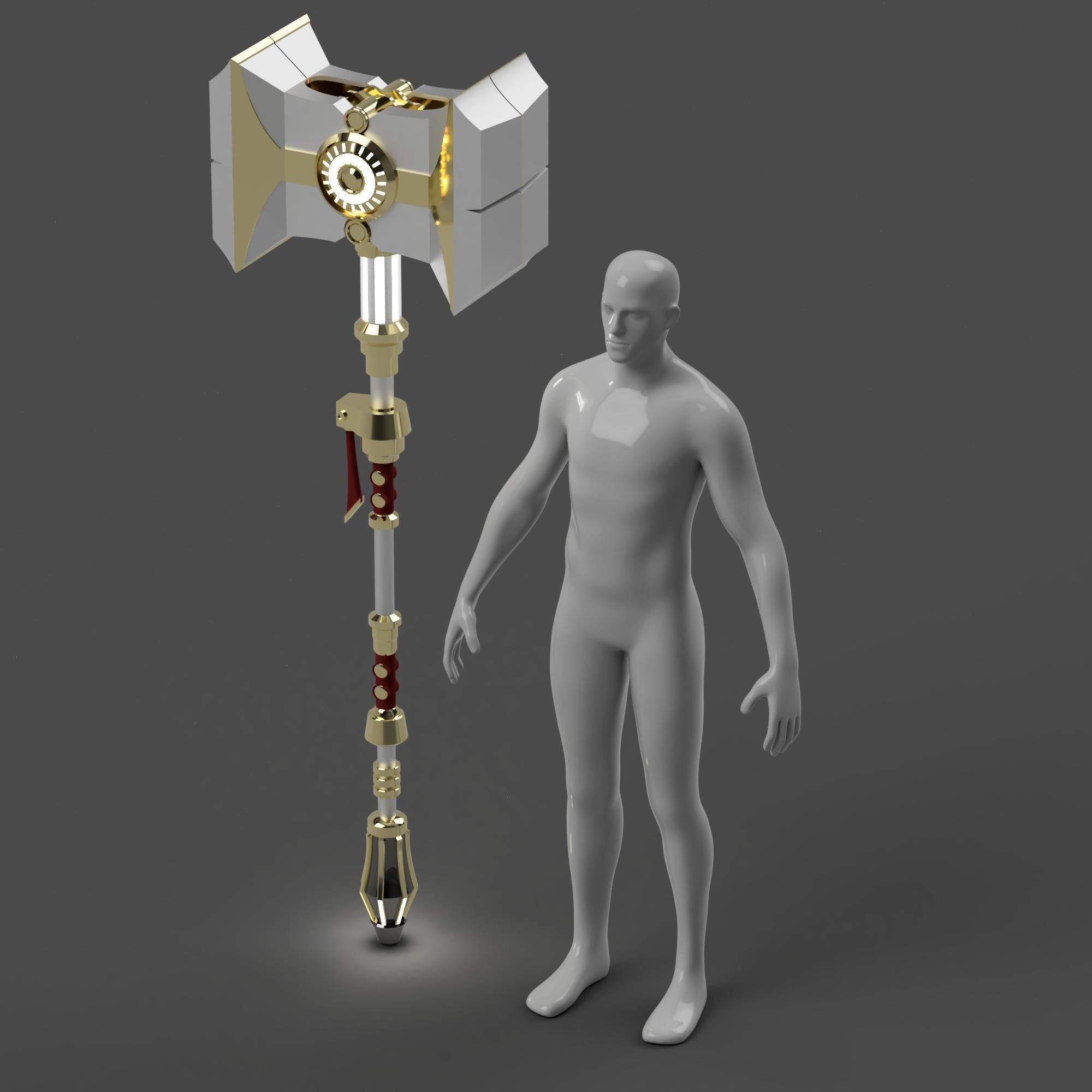 Jayces Mercury Hammer - Arcane Weapon 3D print model_6