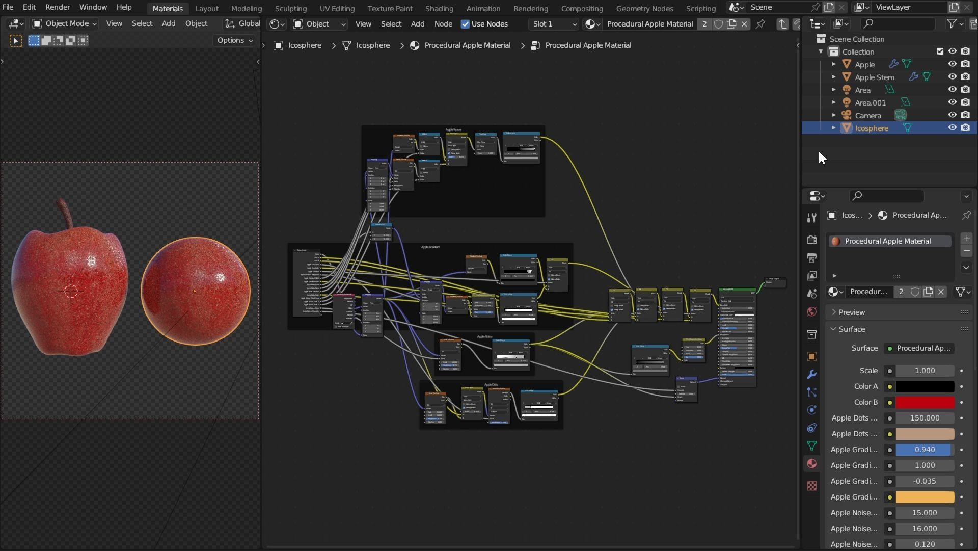 Procedural Apple Material 3D model_3
