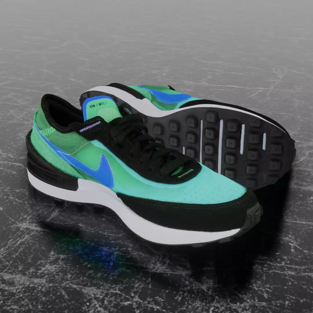 Nike 3D Shoes - GREEN - BLUE - NSW-WFFL1 Low-poly 3D model