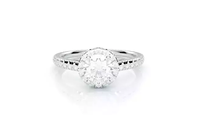 Engagement Solitaire Ring Round Accent Stone 11