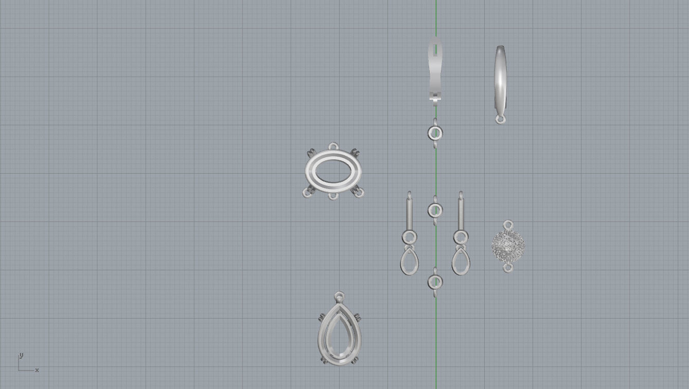 Ring and Earrings  3D print model_10