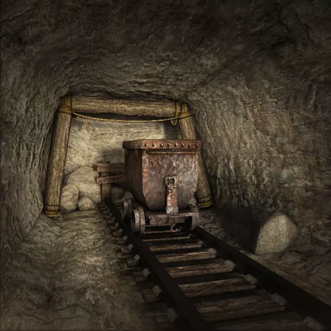 Low poly mine train in Low-poly 3D model_0
