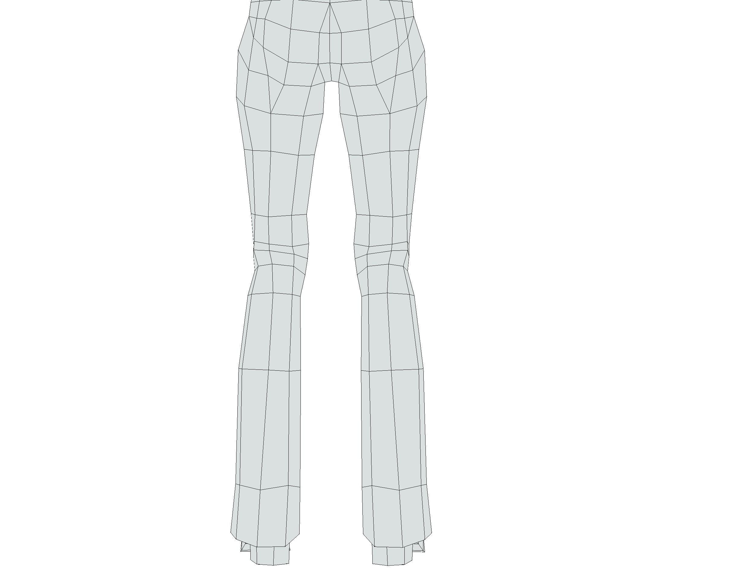 A young girl in In jeans and a vest Low-poly 3D model_22