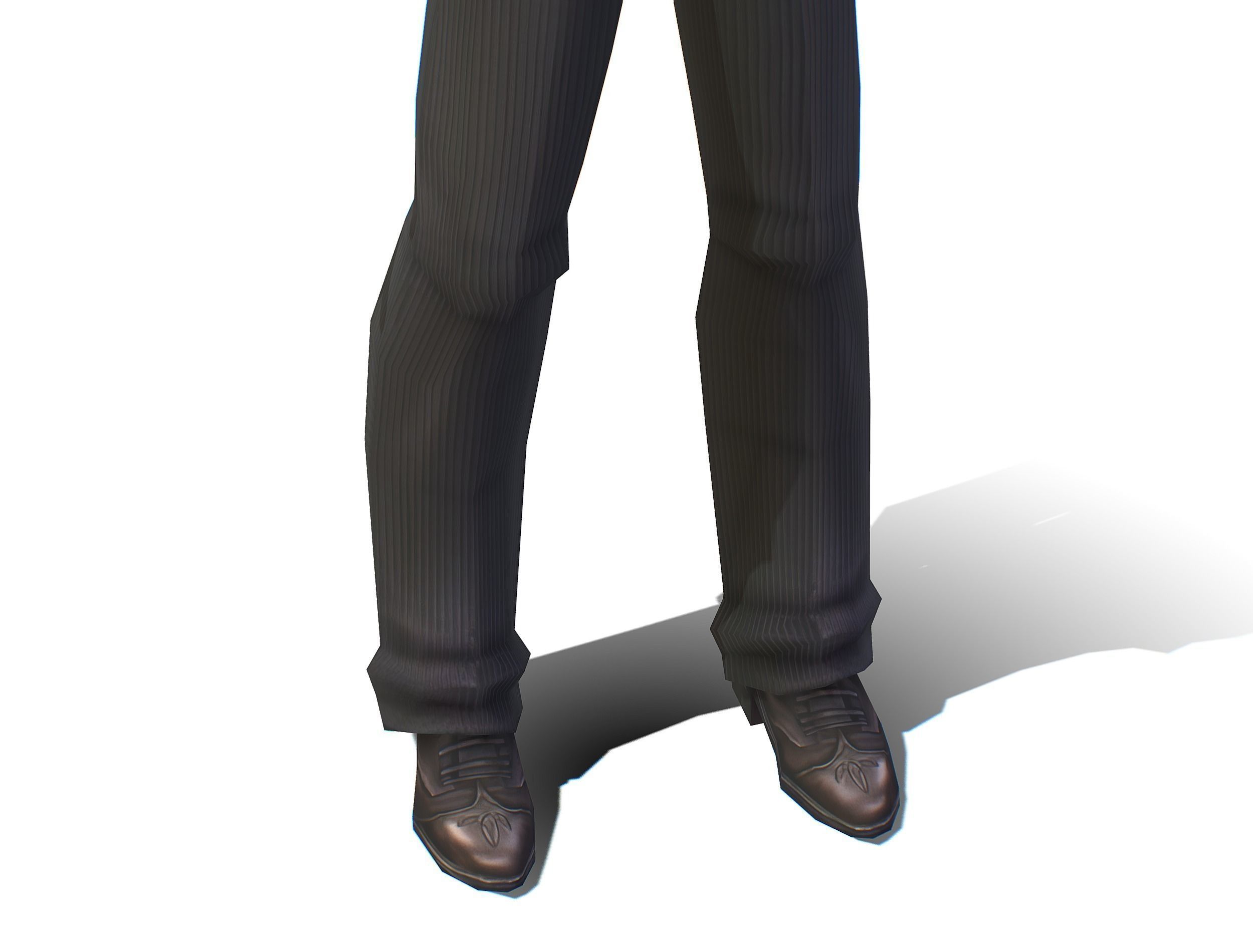 man with a vest trouser and a white shirt Low-poly 3D model_16