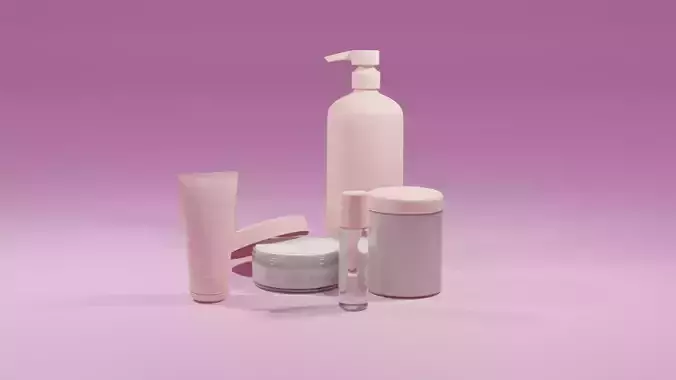 Skin Care Bottle and Creams Collection