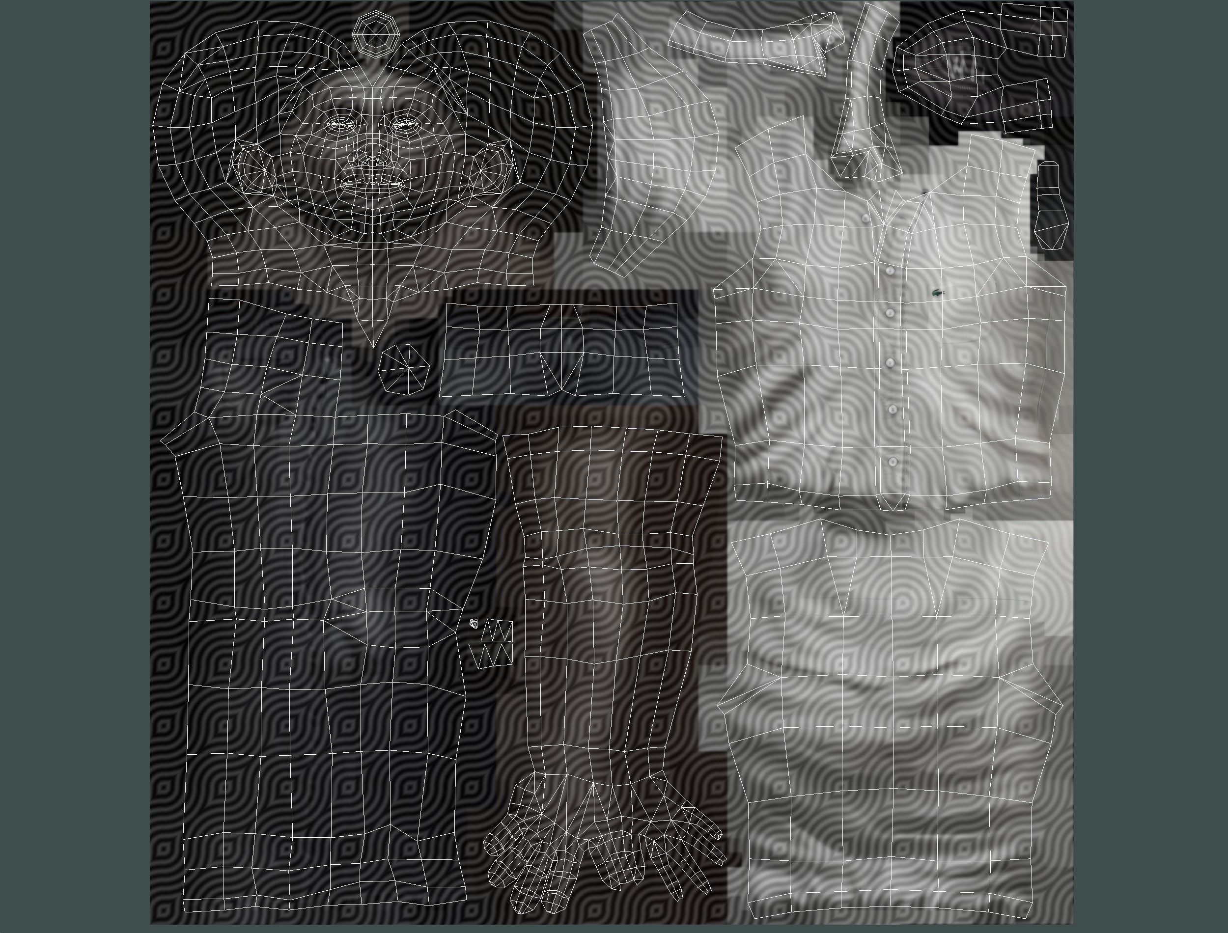 man in jeans and a white shirt Low-poly 3D model_24