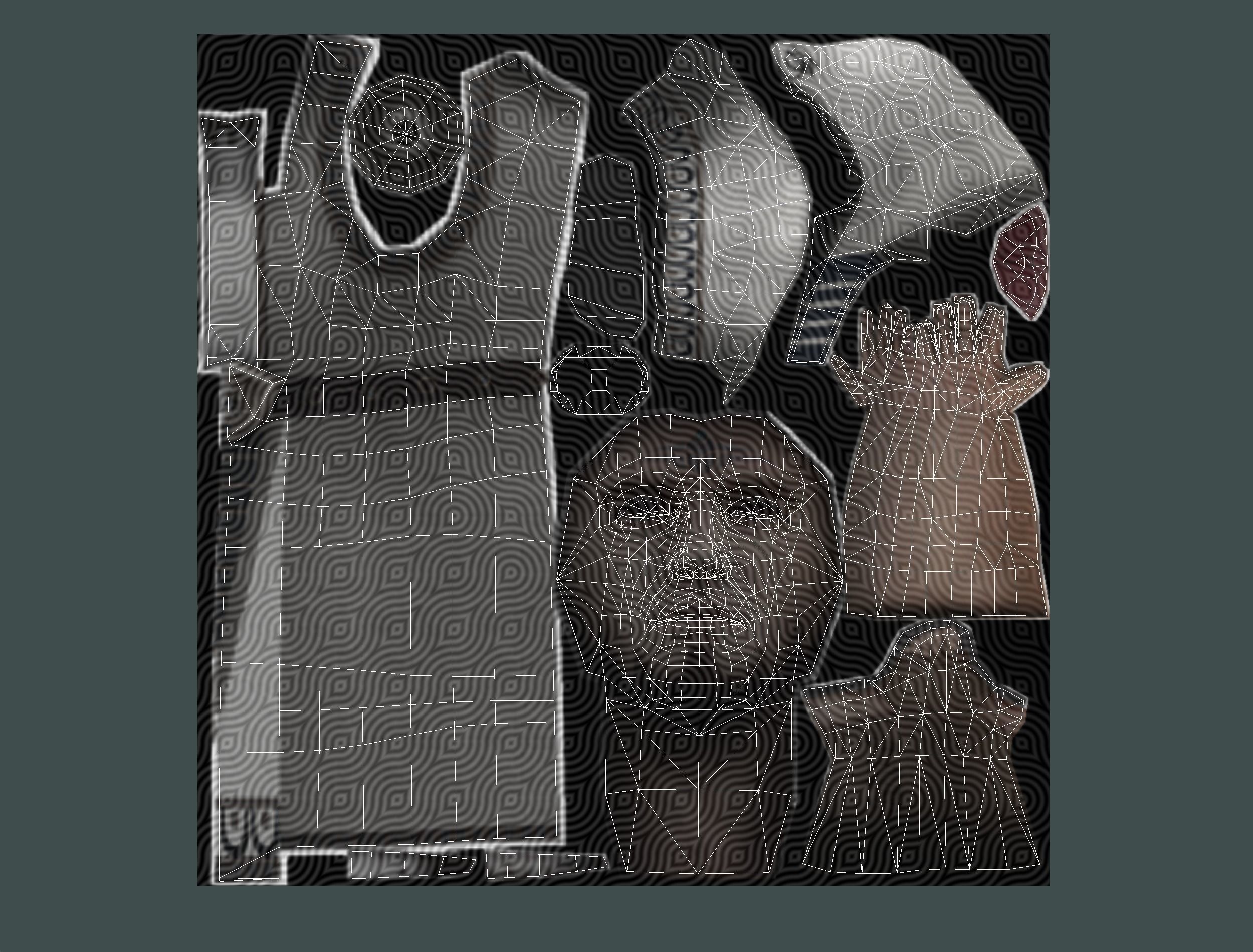 Man Dressed as an Egyptian Pharaoh Low-poly 3D model_18