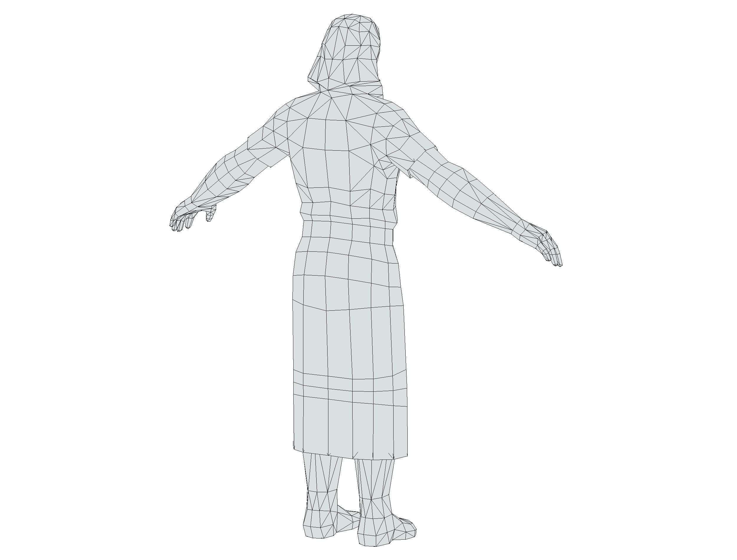 Man Dressed as an Egyptian Pharaoh Low-poly 3D model_14