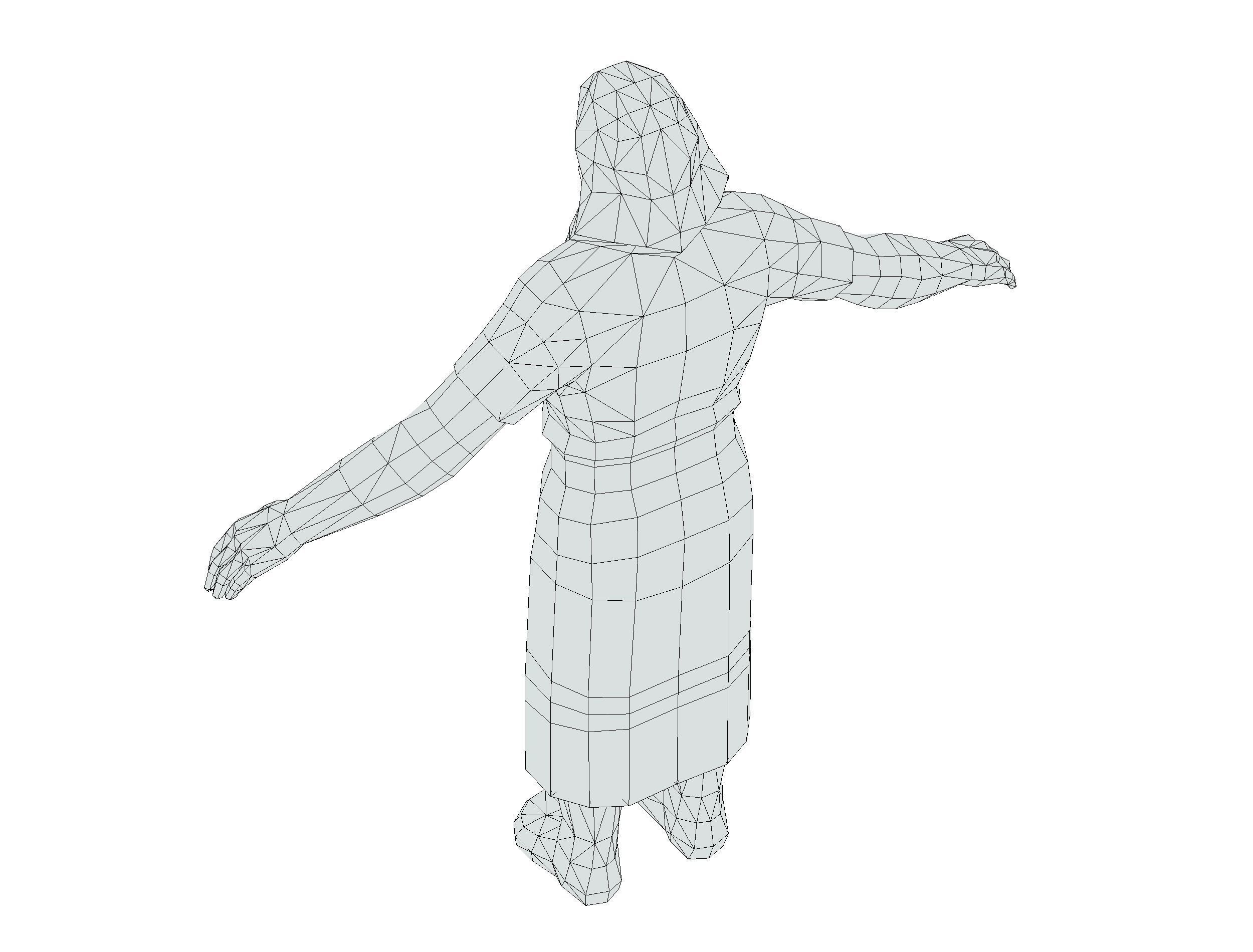 Man Dressed as an Egyptian Pharaoh Low-poly 3D model_15