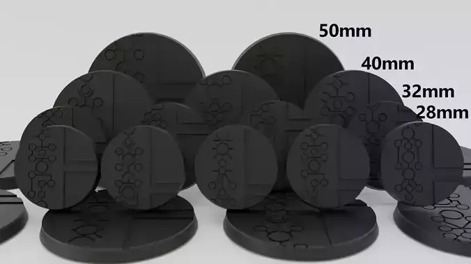 Cyber Lord Bases Necron Theme 3D print model