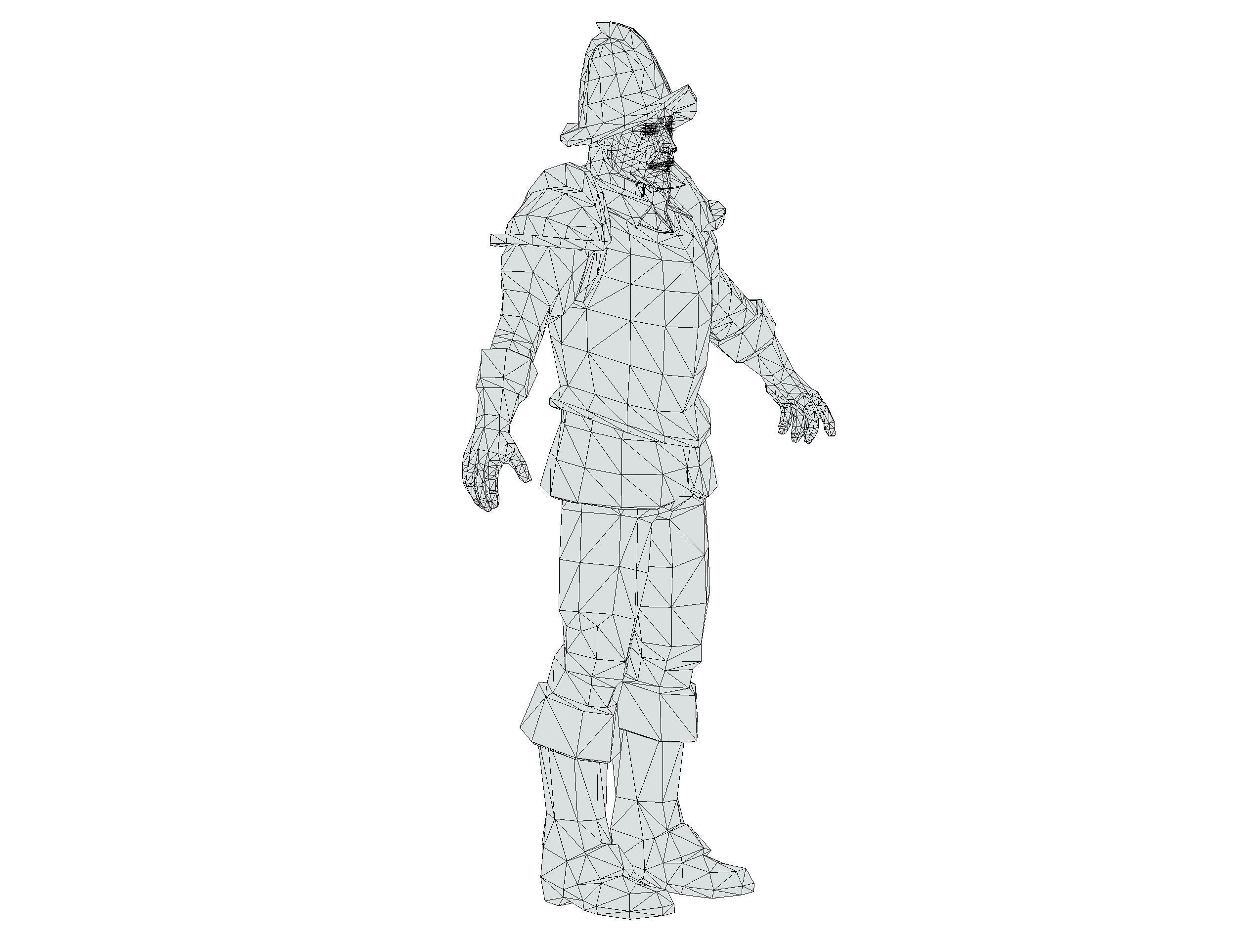 Old Man Spanish Canquistador Cortez Low-poly 3D model_16