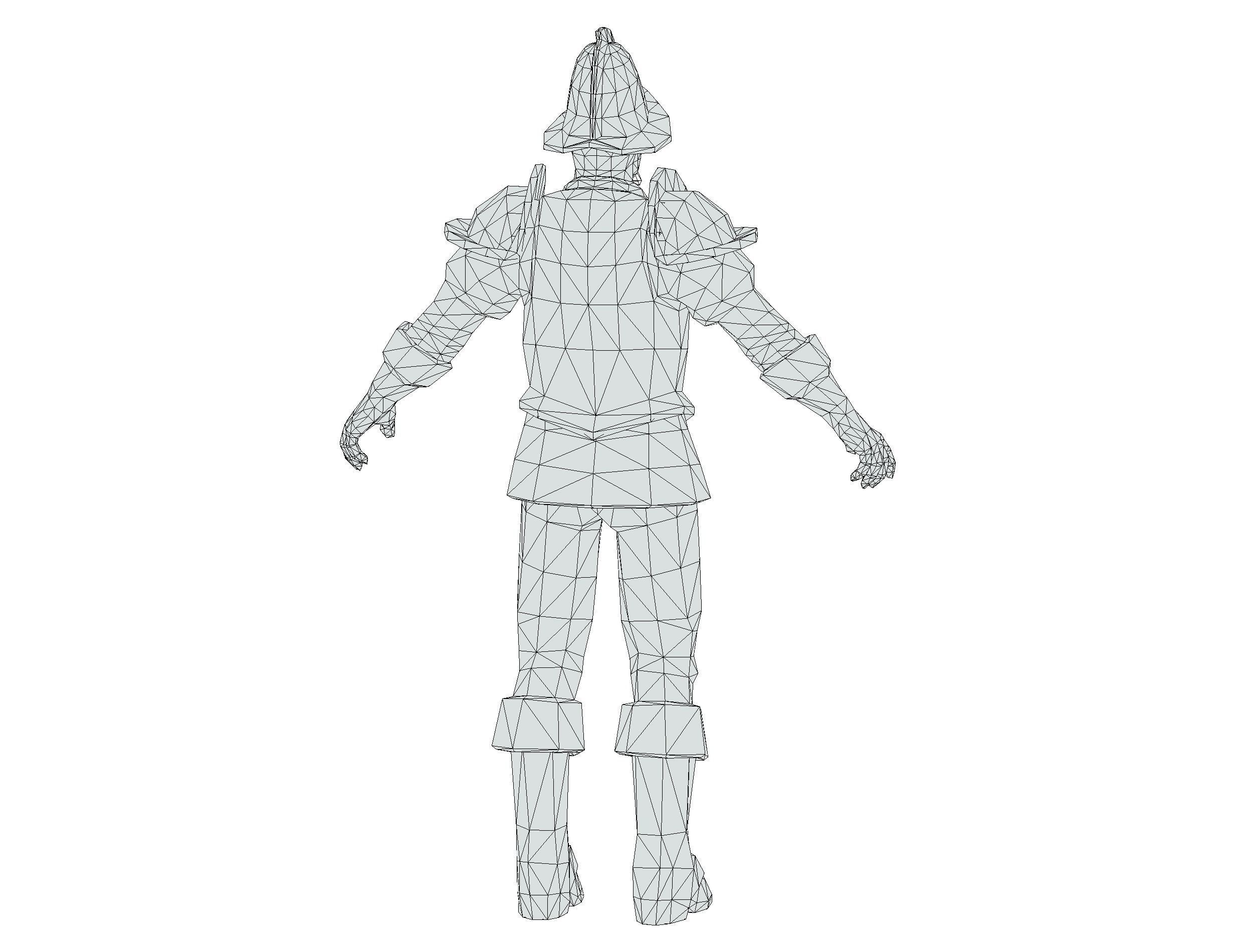 Old Man Spanish Canquistador Cortez Low-poly 3D model_17