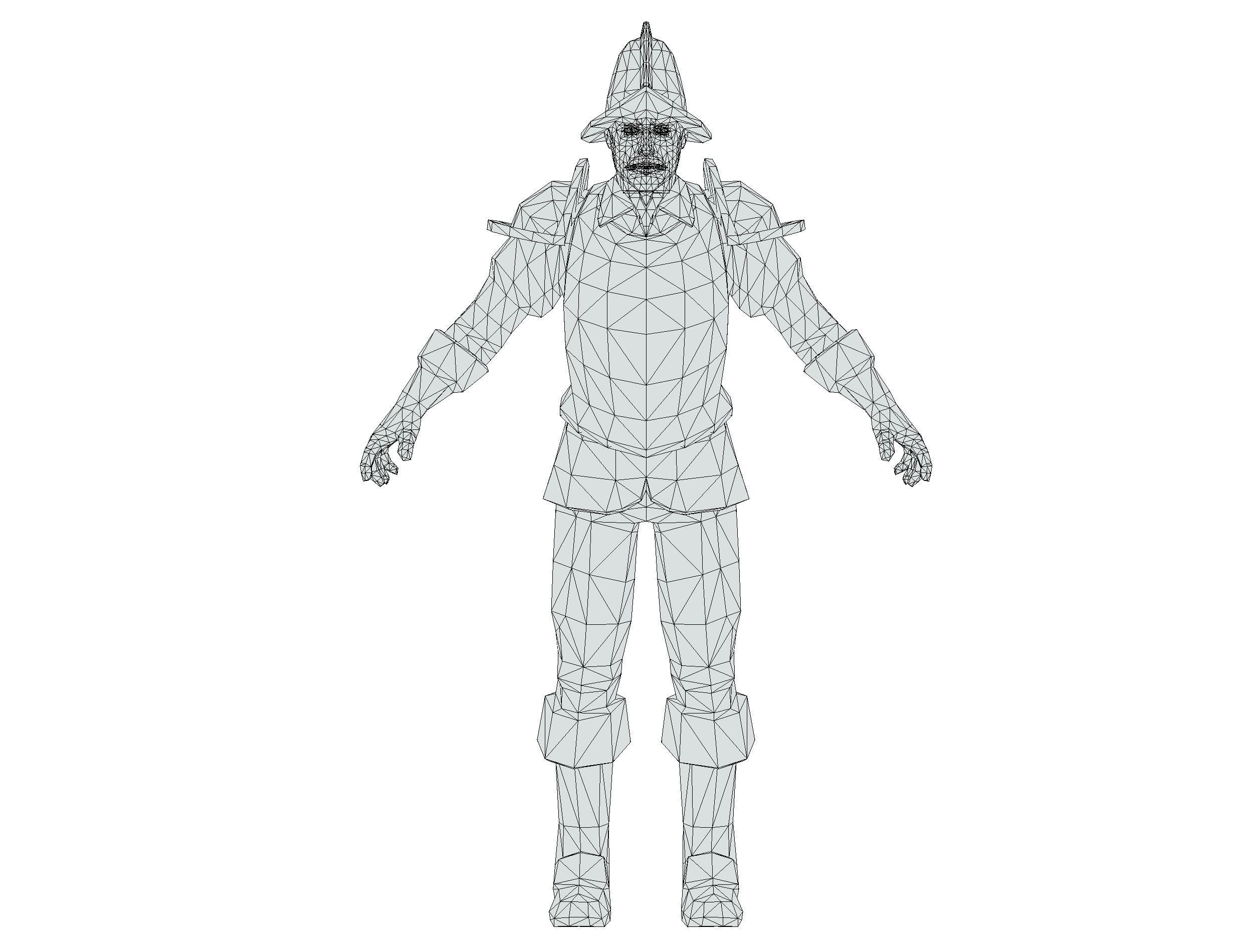 Old Man Spanish Canquistador Cortez Low-poly 3D model_19