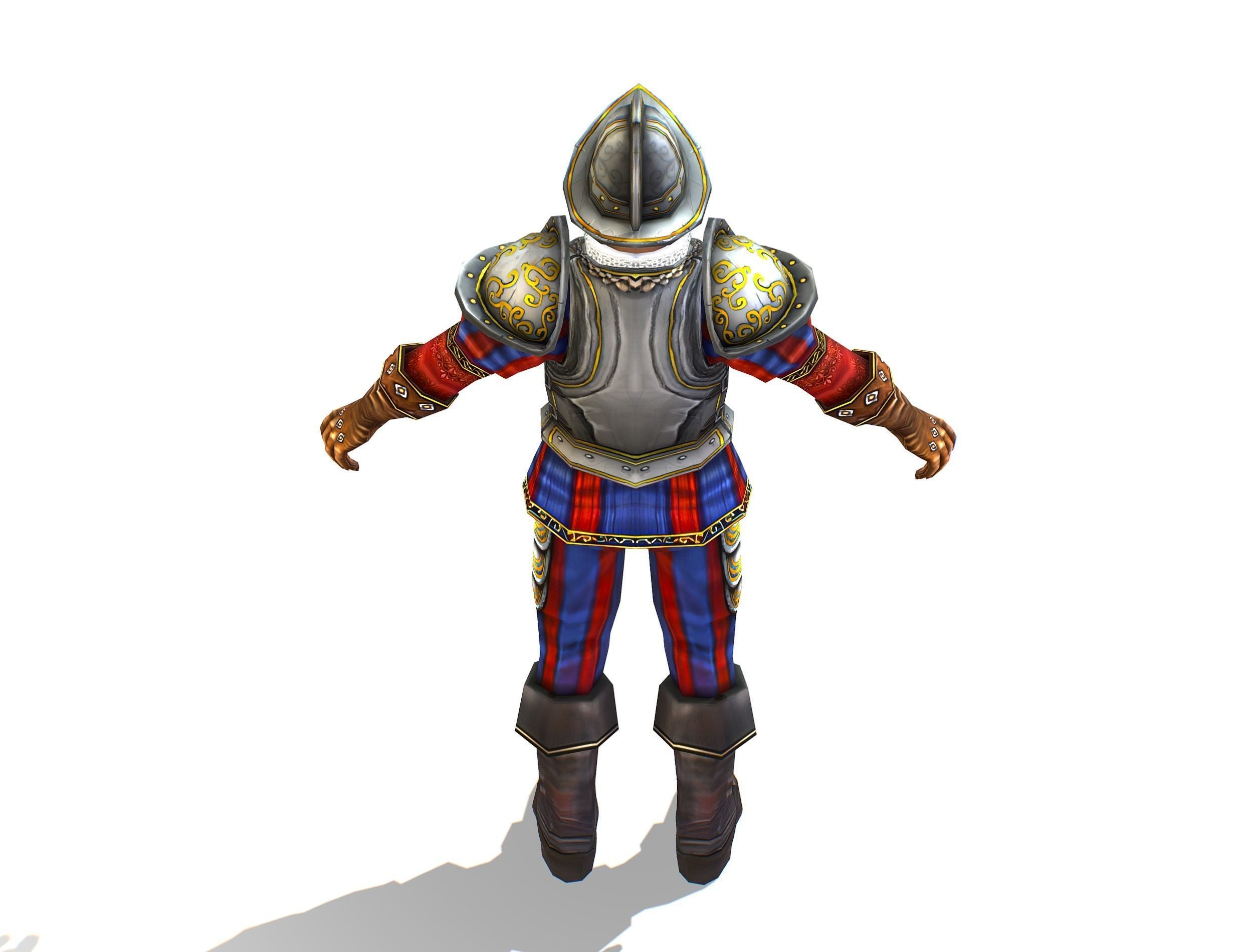 Old Man Spanish Canquistador Cortez Low-poly 3D model_12