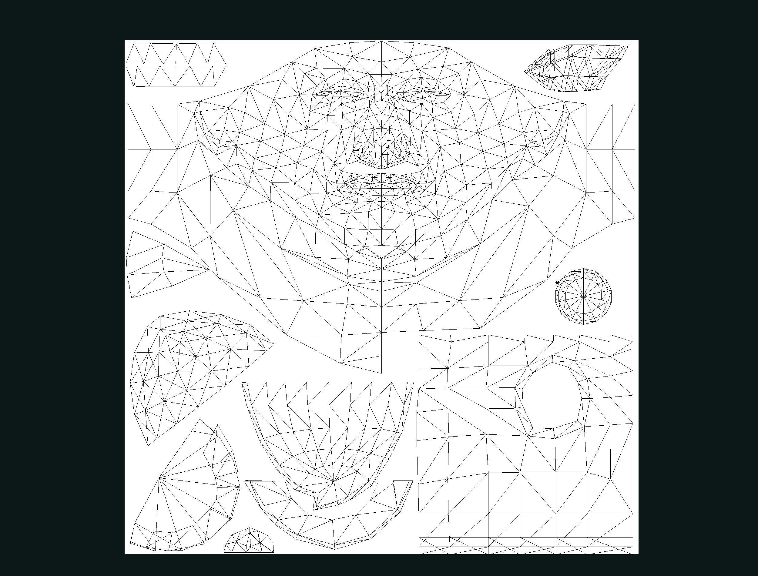 Old Man Spanish Canquistador Cortez Low-poly 3D model_20